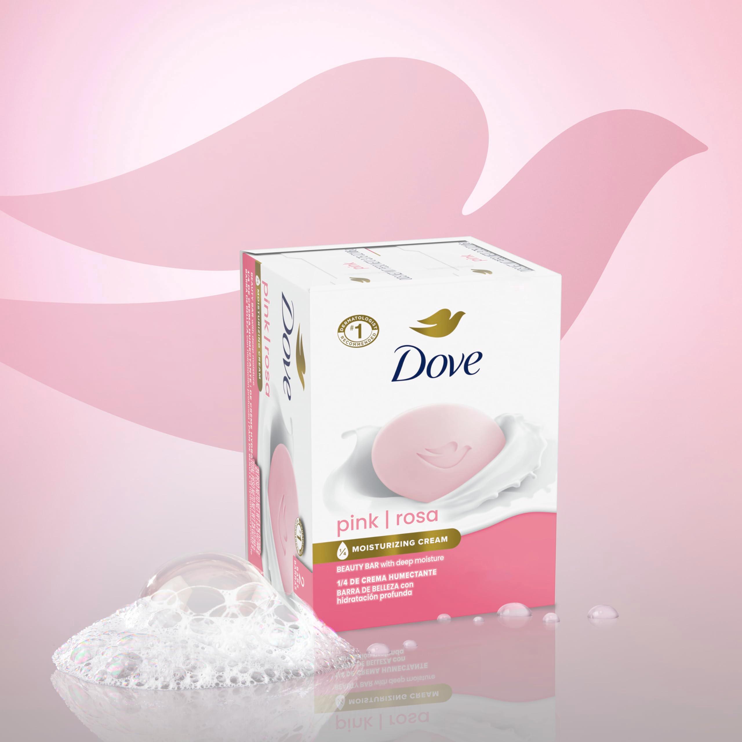 Dove Beauty Bar Soap Pink Rosa 6 Count for Soft, Smooth Skin, Cleans & Moisturizes 3.75 oz - Image 4