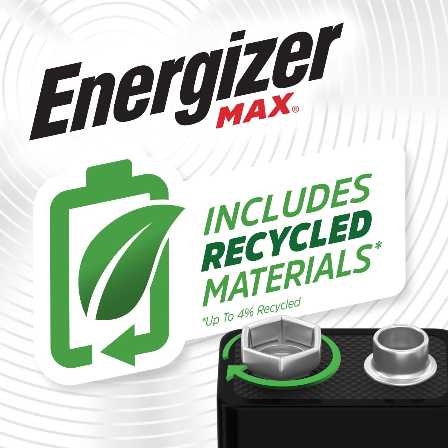 Energizer MAX 9V Batteries (4 Pack), 9 Volt Alkaline Batteries - Image 5