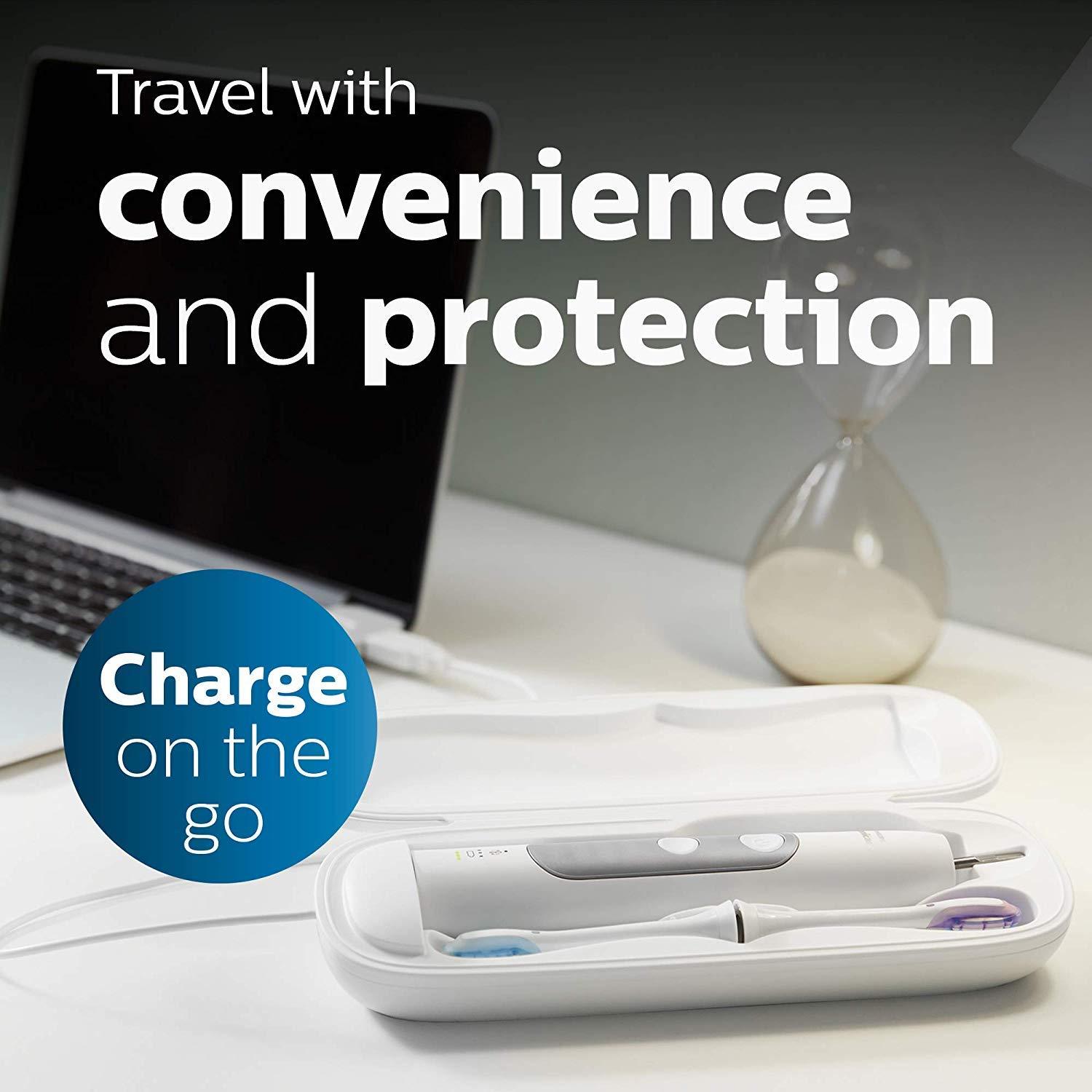 Philips Sonicare ProtectiveClean 6500 Rechargeable Electric Toothbrush, with Pressure Sensor, 3 Cleaning Modes, SmarTimer and QuadPacer, 14-Day Battery Life, Charging Travel Case, Navy Blue, HX6462/07 - Image 6