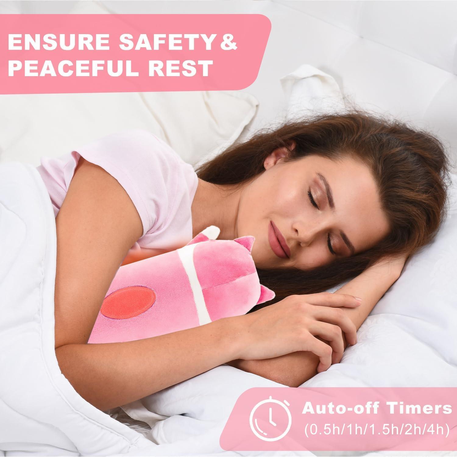 Cat Heating Pad for Period Cramps Menstrual Pain Relief, Portable Electric Heat Pads USB Powered, Cute Stuff Stuffed Animals Funny Gifts for Women Teen Girls Kids Cat Lovers Birthday Easter Christmas - Image 4
