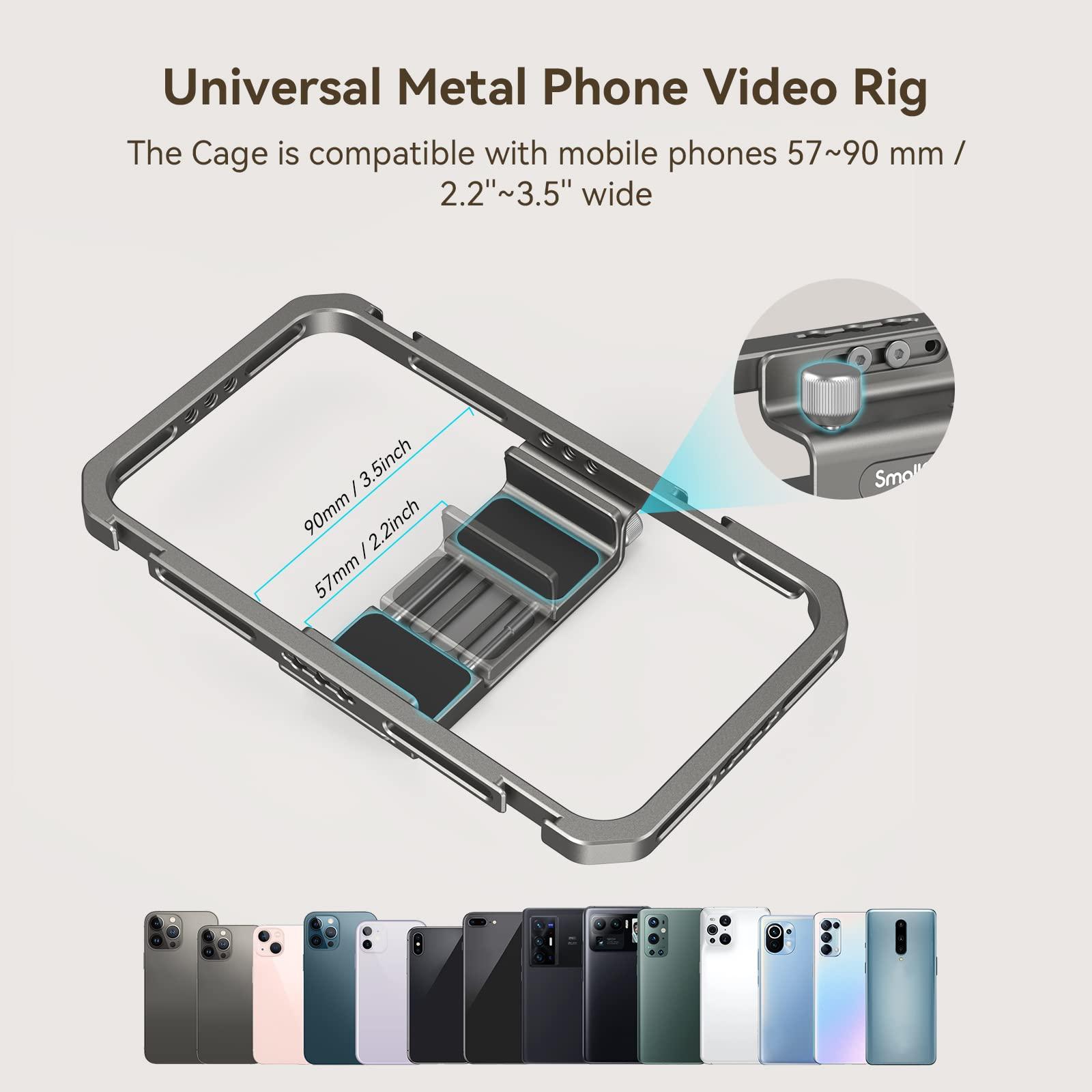 SmallRig Universal Phone Cage, Smartphone Video Rig Kit with Handles, Handheld Filmmaking Vlogging Case Stabilizer for Videomaker, for iPhone for Samsung for Pixel and Other Android Phones - Image 3