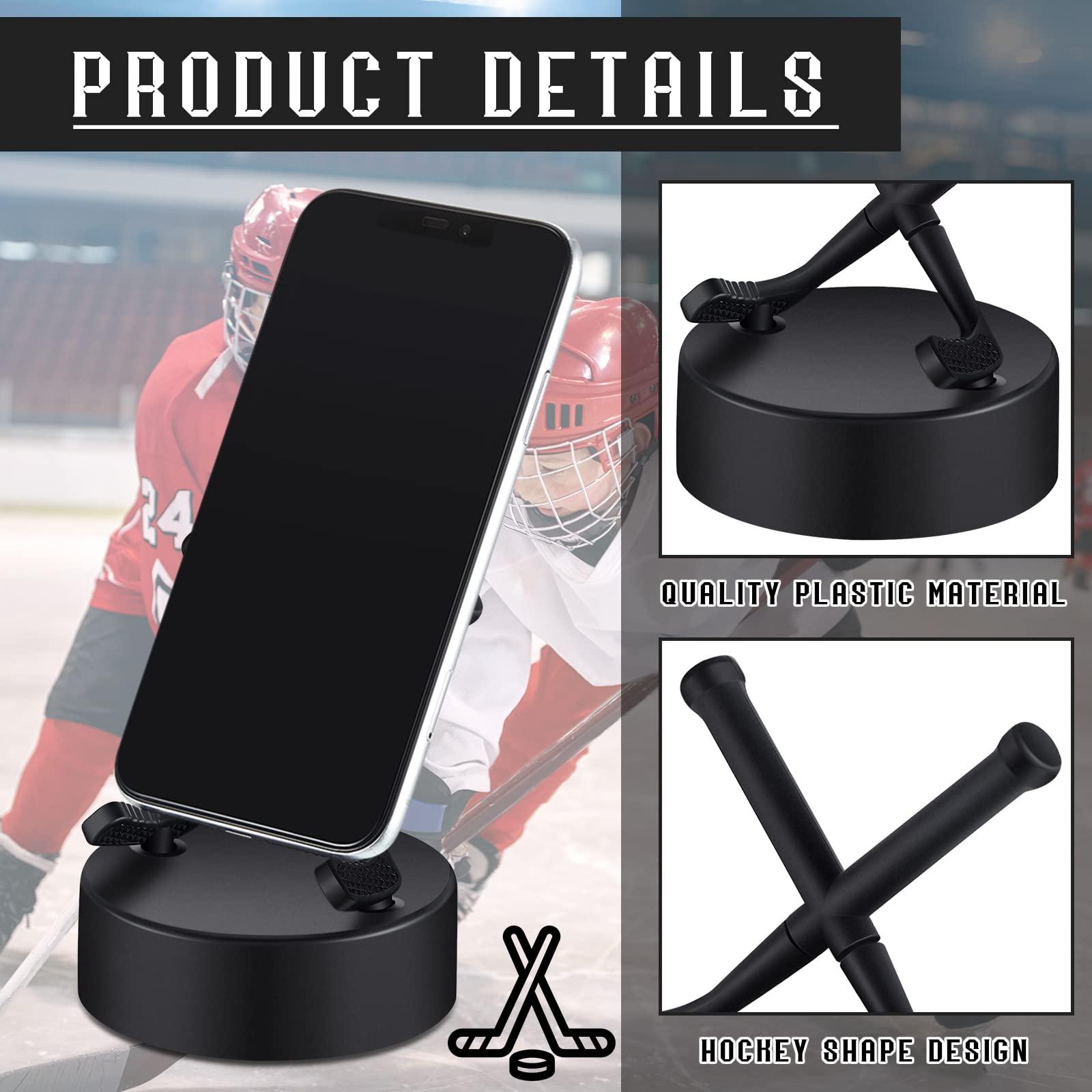 Dunzy Hockey Puck Phone Stand Hockey Cell Phone Stand Universal Smartphone Holder for Desk Accessories Home Office Desktop, Compatible with Most Mobile Phones(2 Pcs) - Image 3