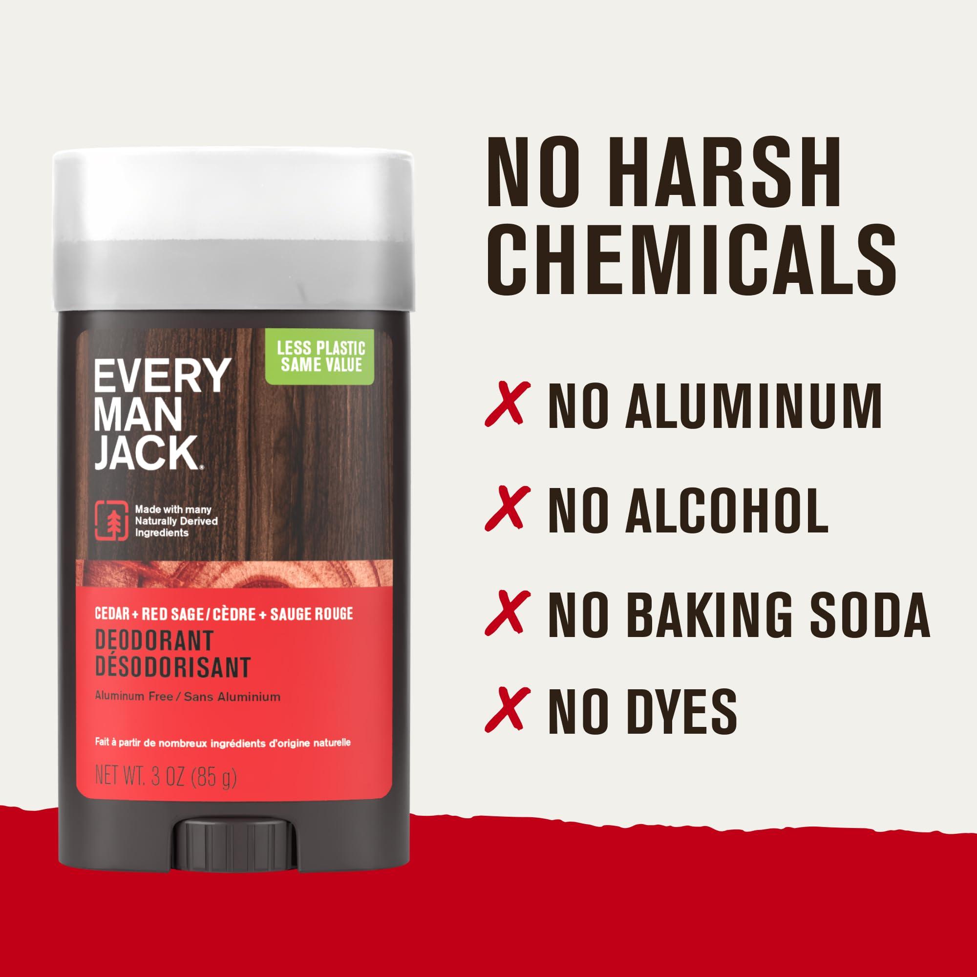 Every Man Jack Cedar + Red Sage Men’s Deodorant - Stay Fresh with Aluminum Free Deodorant For all Skin Types - Odor Crushing, Long Lasting, with Naturally Derived Ingredients - 3oz (2 Pack) - Image 7