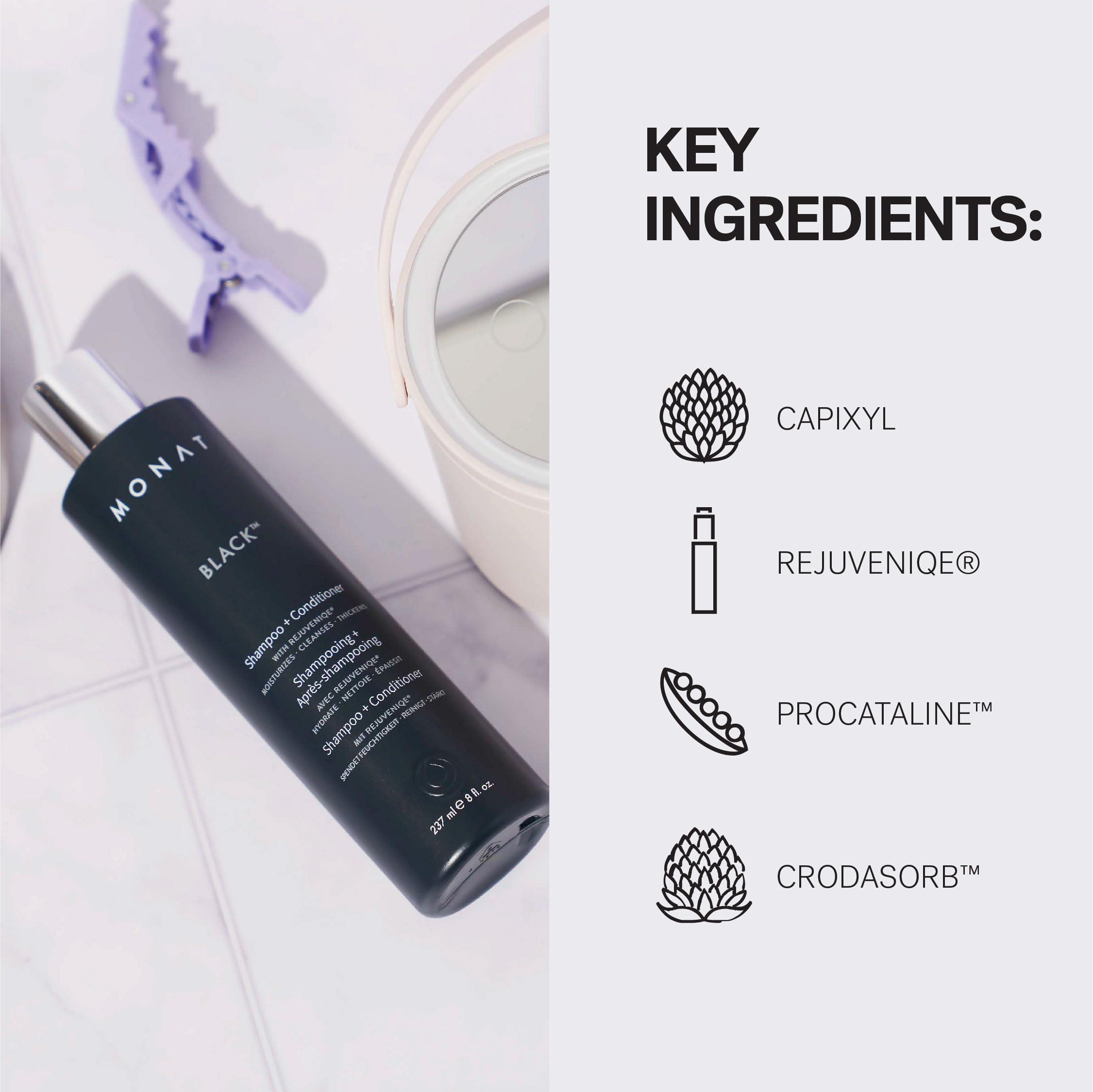 MONAT Black Shampoo + Conditioner – A 2-in-1 Formula for Optimal Hair Care in One Step – Cleanses, Conditions, and Promotes Stronger, Healthier-Looking Hair – For All Hair Types – 237ml (8.0 fl oz) - Image 5