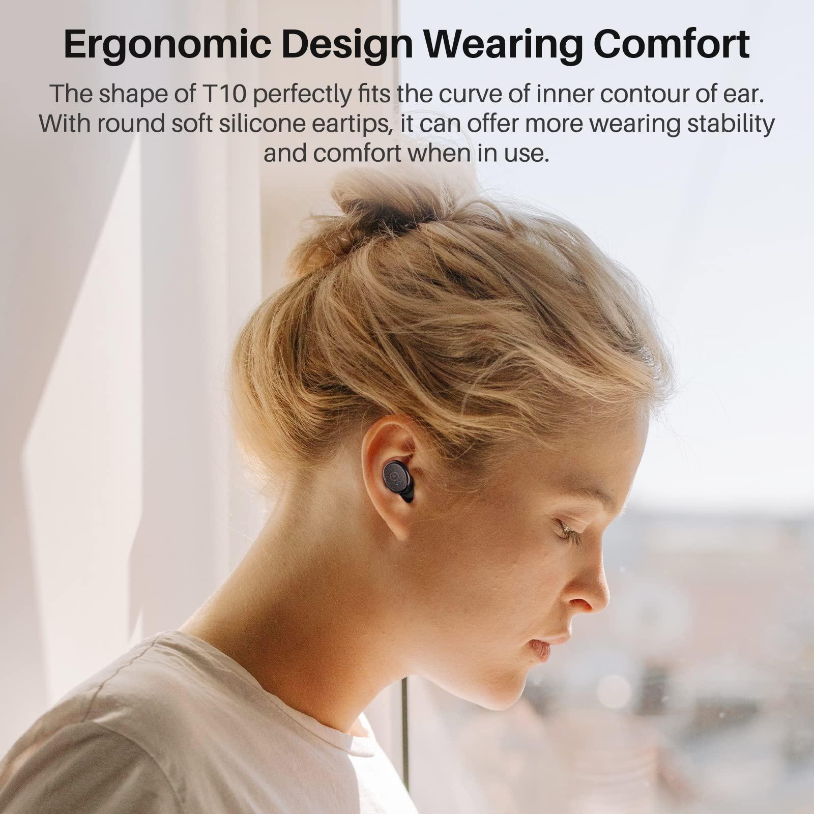 TOZO T10 True Wireless Bluetooth 5.3 Earbuds, 45H Playtime, Wireless Charging Case, IPX8 Waterproof Stereo Headphones in Ear Built in Mic Headset Premium Sound with Deep Bass, 32 Preset EQs via APP - Image 2