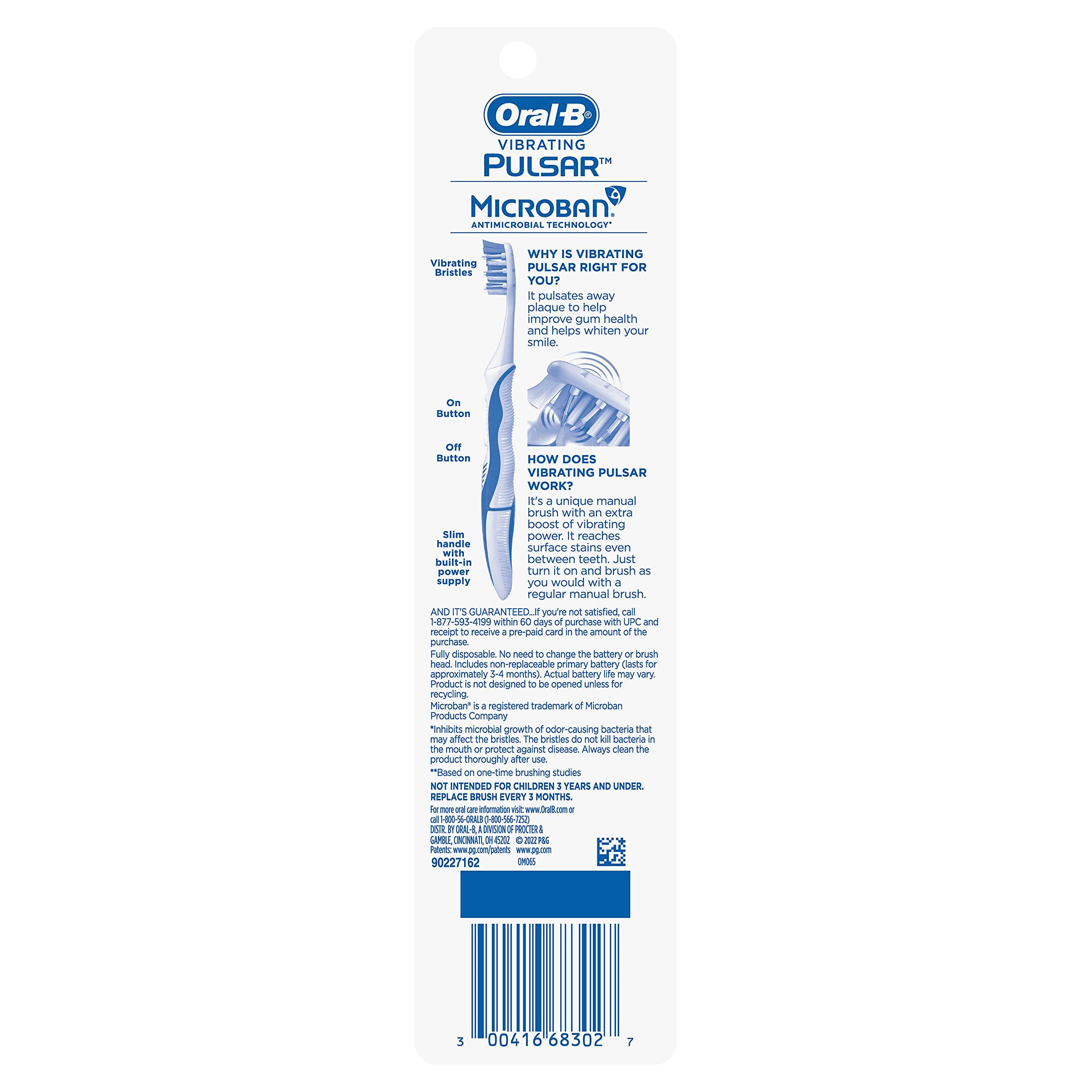 Oral-B Pulsar Expert Clean Battery Toothbrush, Medium, Tooth Brush Pack of 2, (Packaging may vary), Oral Care - Image 11
