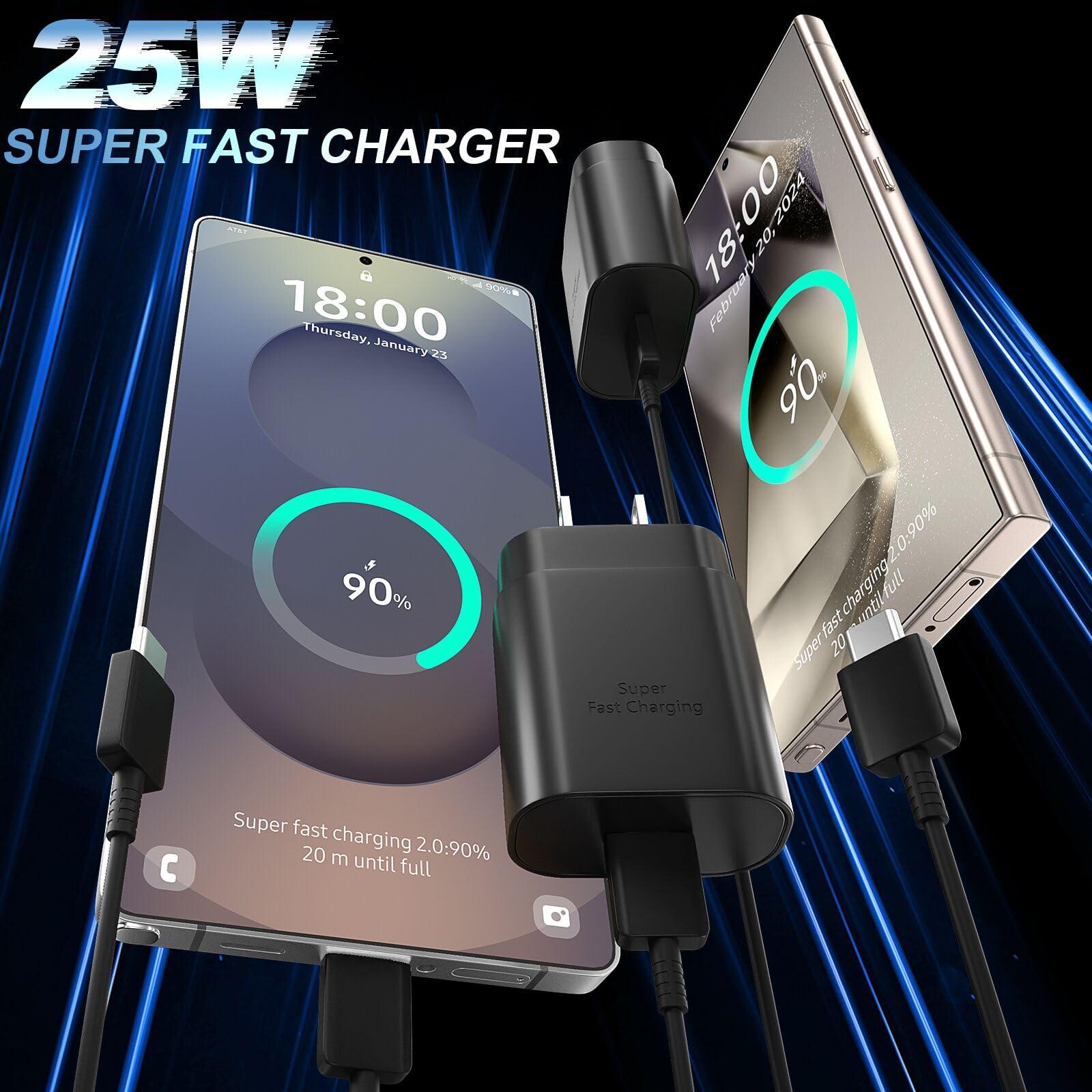 Android Charger, 25W Super Fast Charger USB C Samsung Phone Charger Fast Charging 6.6FT C Type Cord for Samsung Galaxy S25/S25 Ultra/S25+/S24/S24 Ultra/S24+/S23 Ultra/S23/s22/S21/S20/Note 20/10 - Image 4