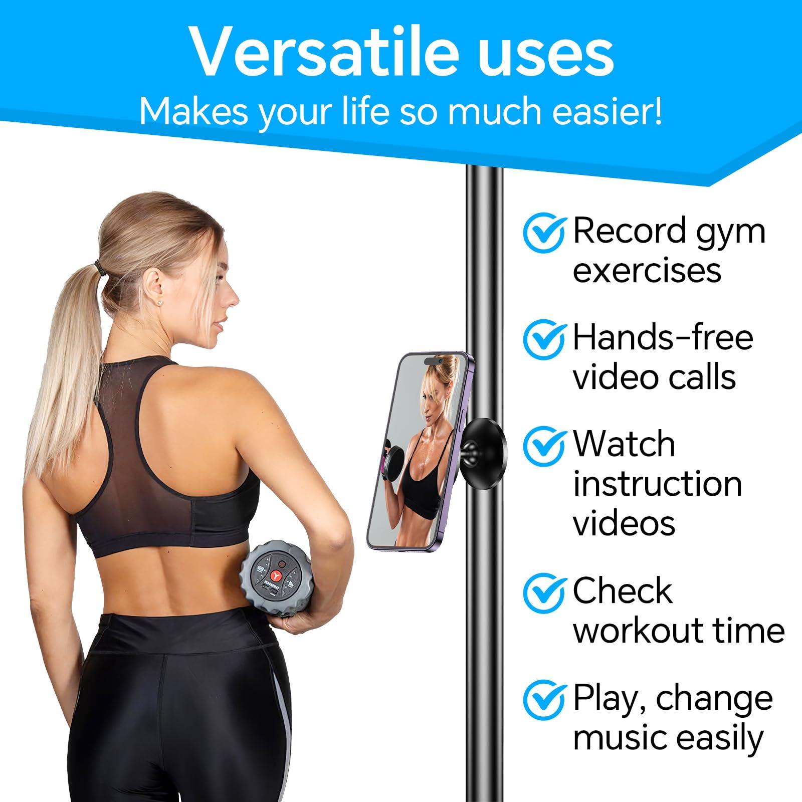 Gym Magnetic Phone Holder Mount for MagSafe【All Metal】Dual Magnetic Phone Holder for Gym Accessories Attach to Metal Surface, Gym Phone Holder Magnet for iPhone 16 15 14 13 Pro Max Gift for Men Women - Image 4