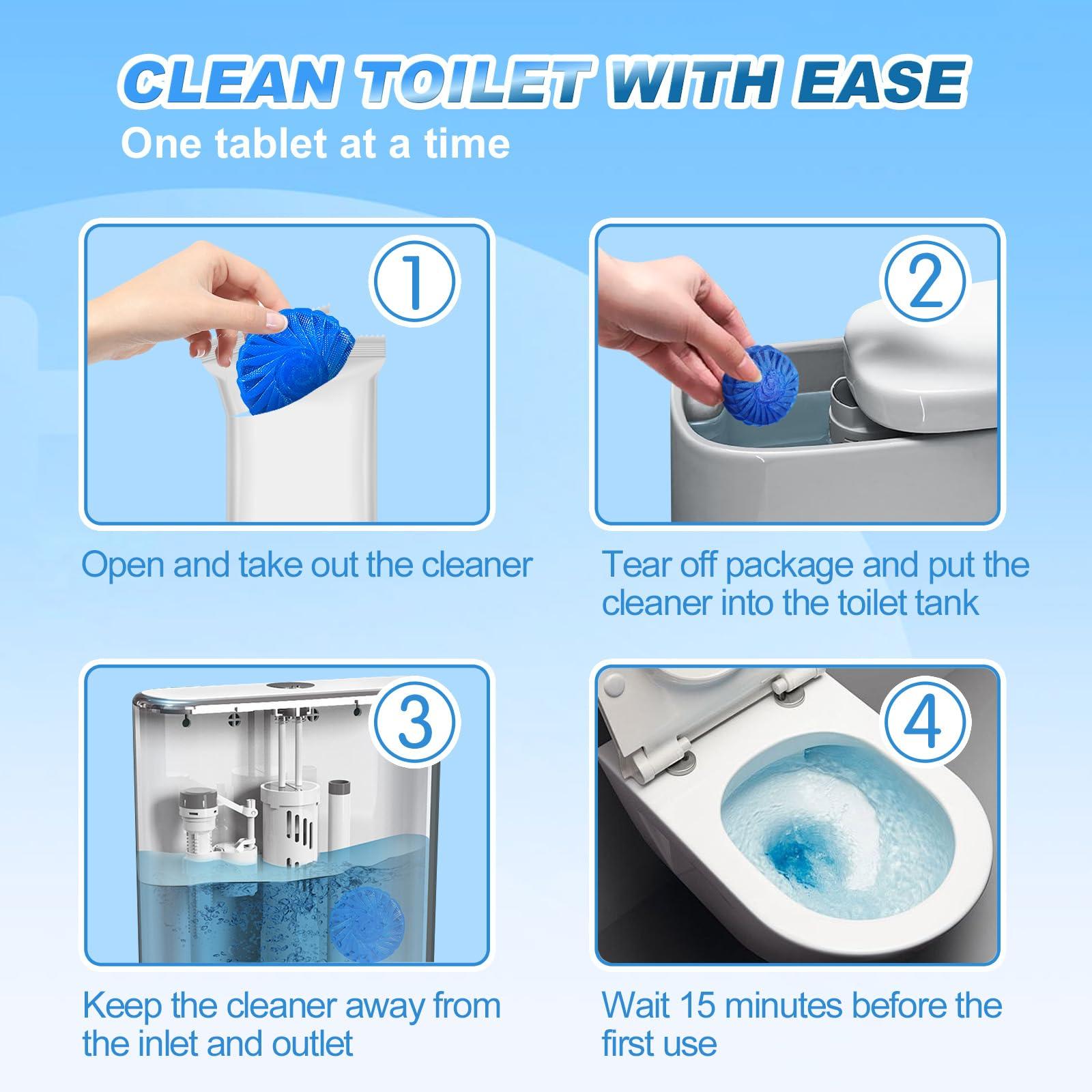 KIISIISO Automatic Toilet Bowl Cleaners Tablets,18 Pack Multipurpose Commercial Household Bathroom Cleaners,Long-lasting 300 brushes Toilet Cleaner, Pine Scent - Image 6
