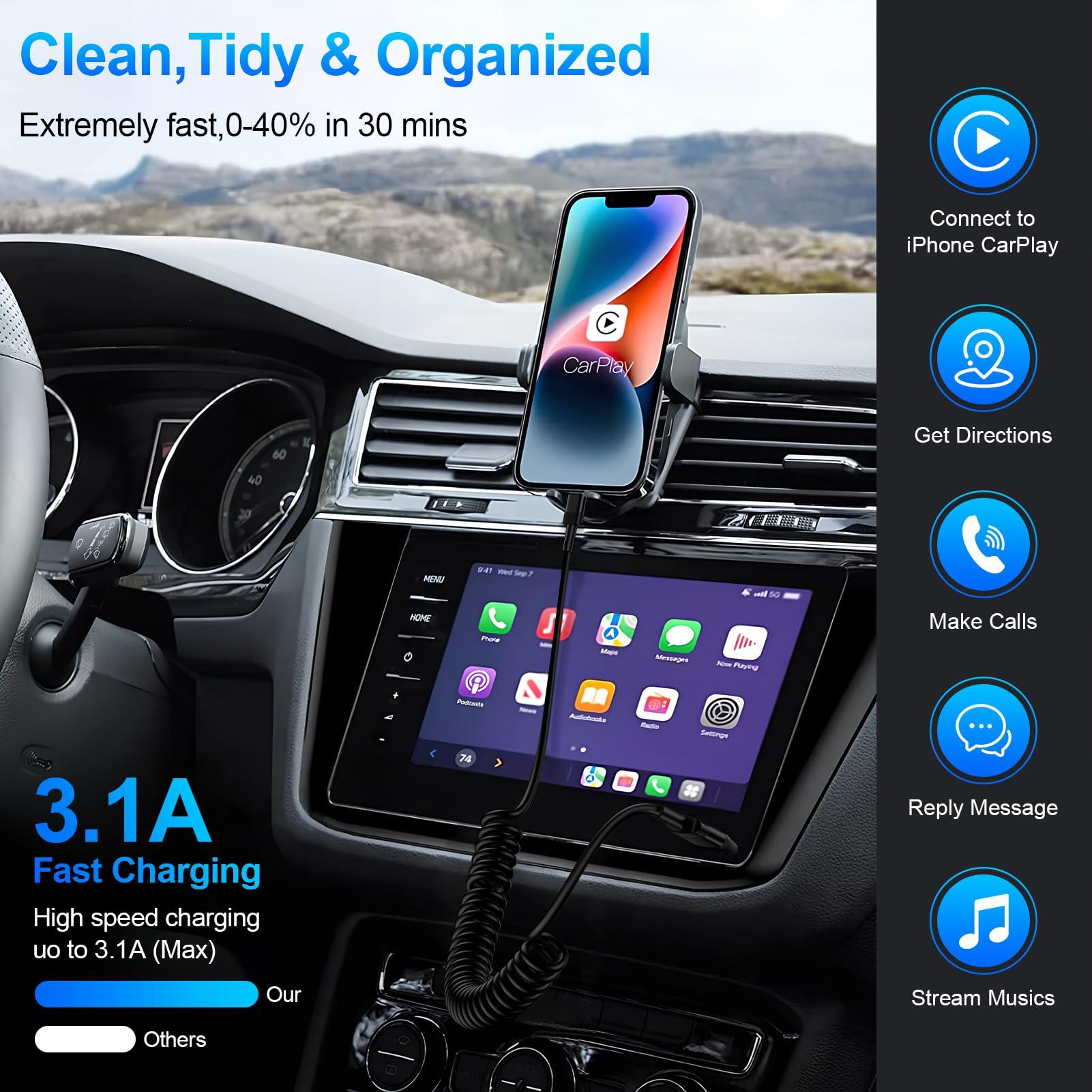 Coiled Lightning Cable Fast Charging Compatible for iPhone 14 13 12 11 Pro Max XR XS X 8 7 6 Plus SE iPad iPod [Apple MFi Certified],2Pack/3FT iPhone Charger Cord Short Car Charger Carplay Retractable - Image 2
