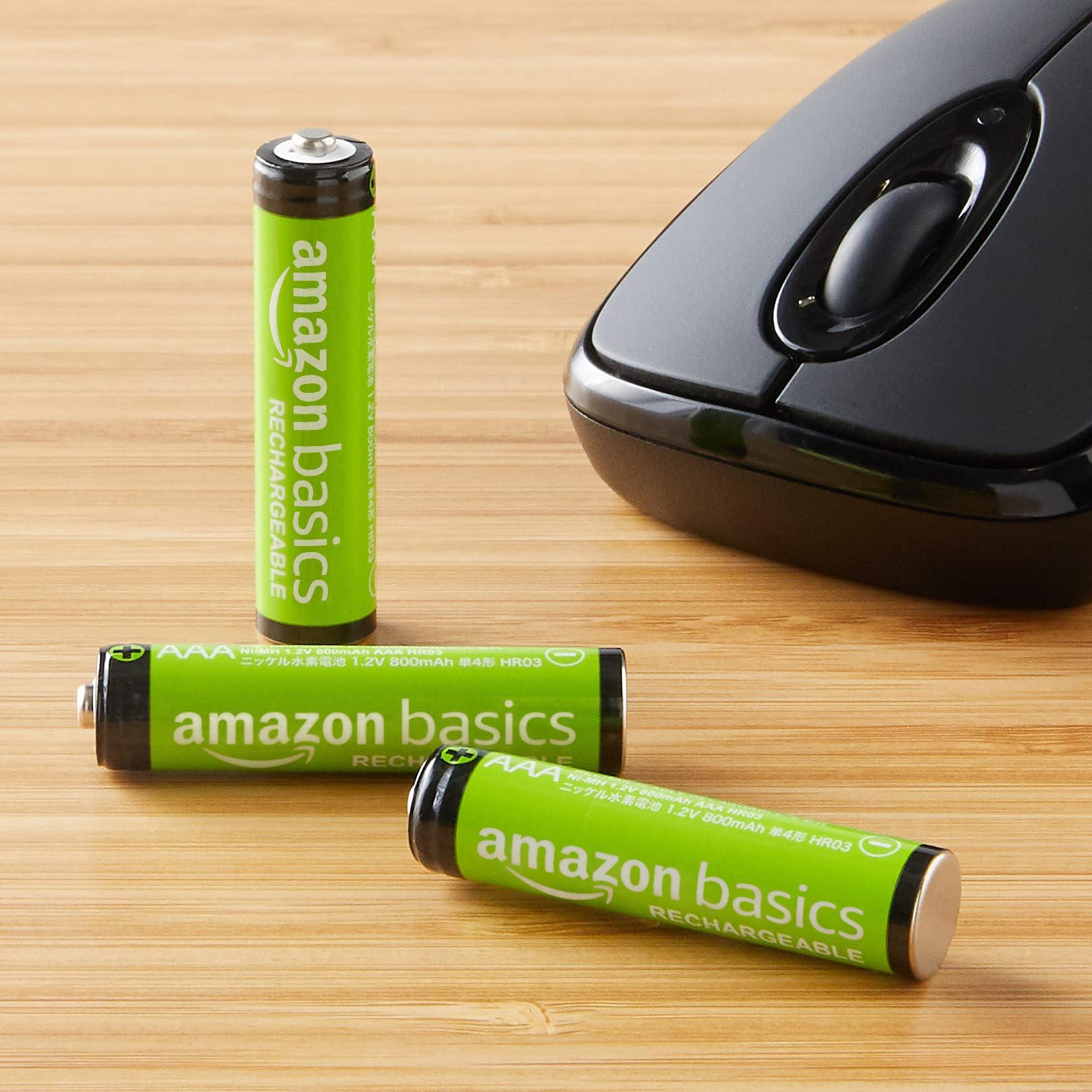 Amazon Basics Rechargeable AAA Batteries, 12-Pack, 800 mAh, NiMH Performance Batteries, Recharge up to 1000x Times, Pre-Charged - Image 6