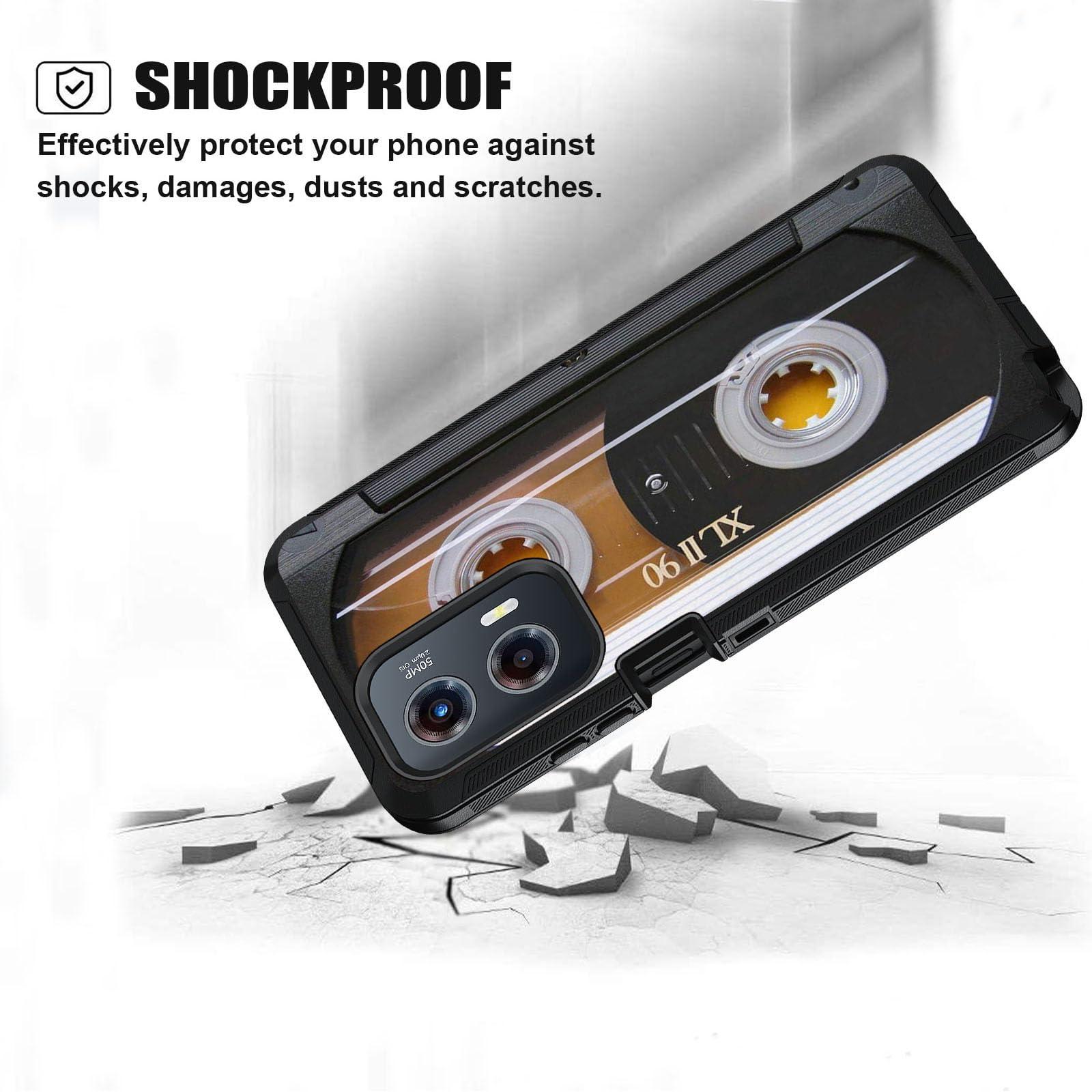 BWOOLL for Motorola Moto G Stylus 5G 2024 Case, Heavy Duty 3 in 1 Hybrid Hard PC & Soft Silicone Shockproof Drop Protection Case for Moto G Stylus 5G 2024, Vintage 80s Music Cassette - Image 6