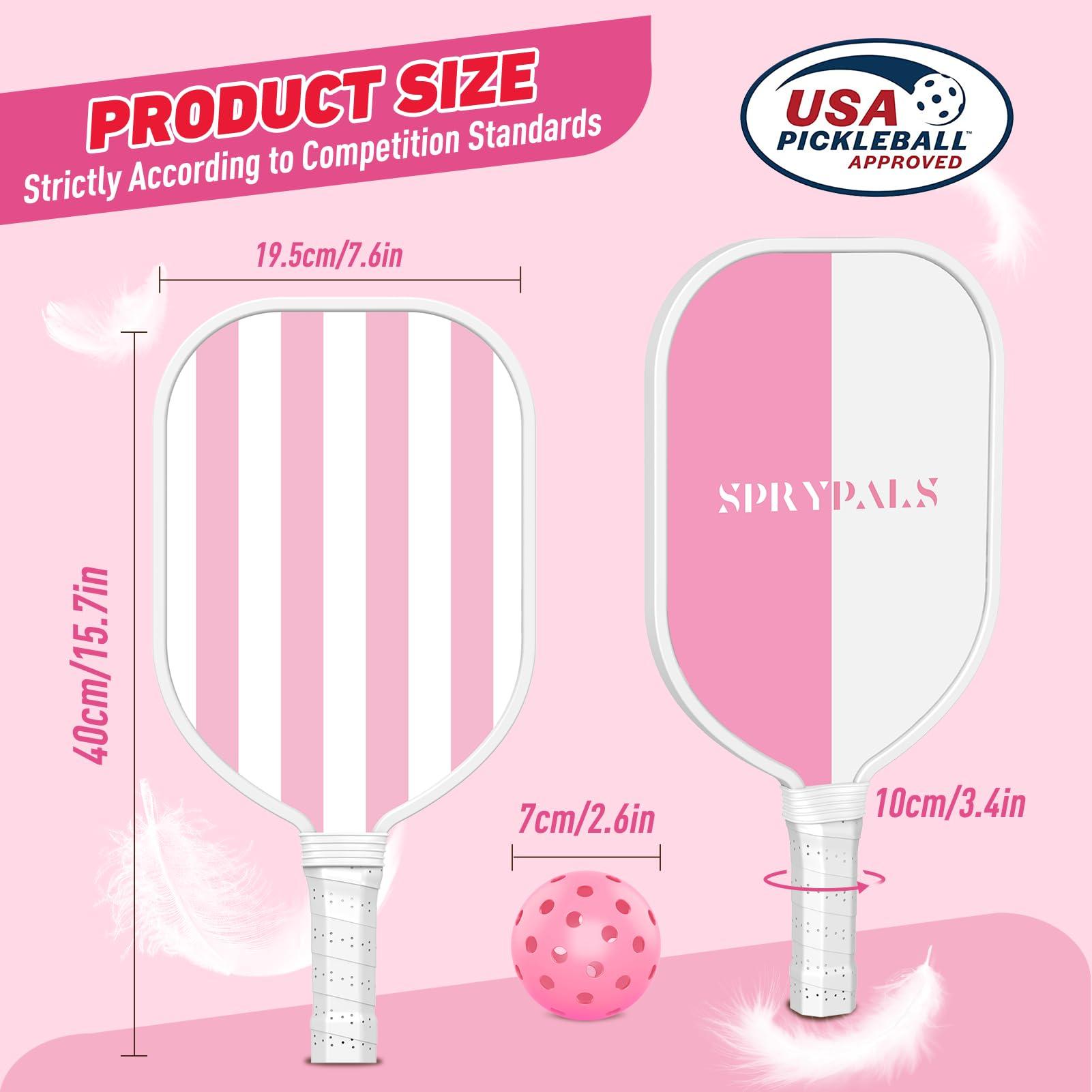 Pickleball Paddles Set of 4, USAPA Approved Pickleball Set of 4 with 4 Pickleball Balls & 1 Carry Bag Premium Wooden Cute Pickle Ball Paddles Rackets Ergonomic Cushion Grip Gifts for Women Youth Men - Image 5