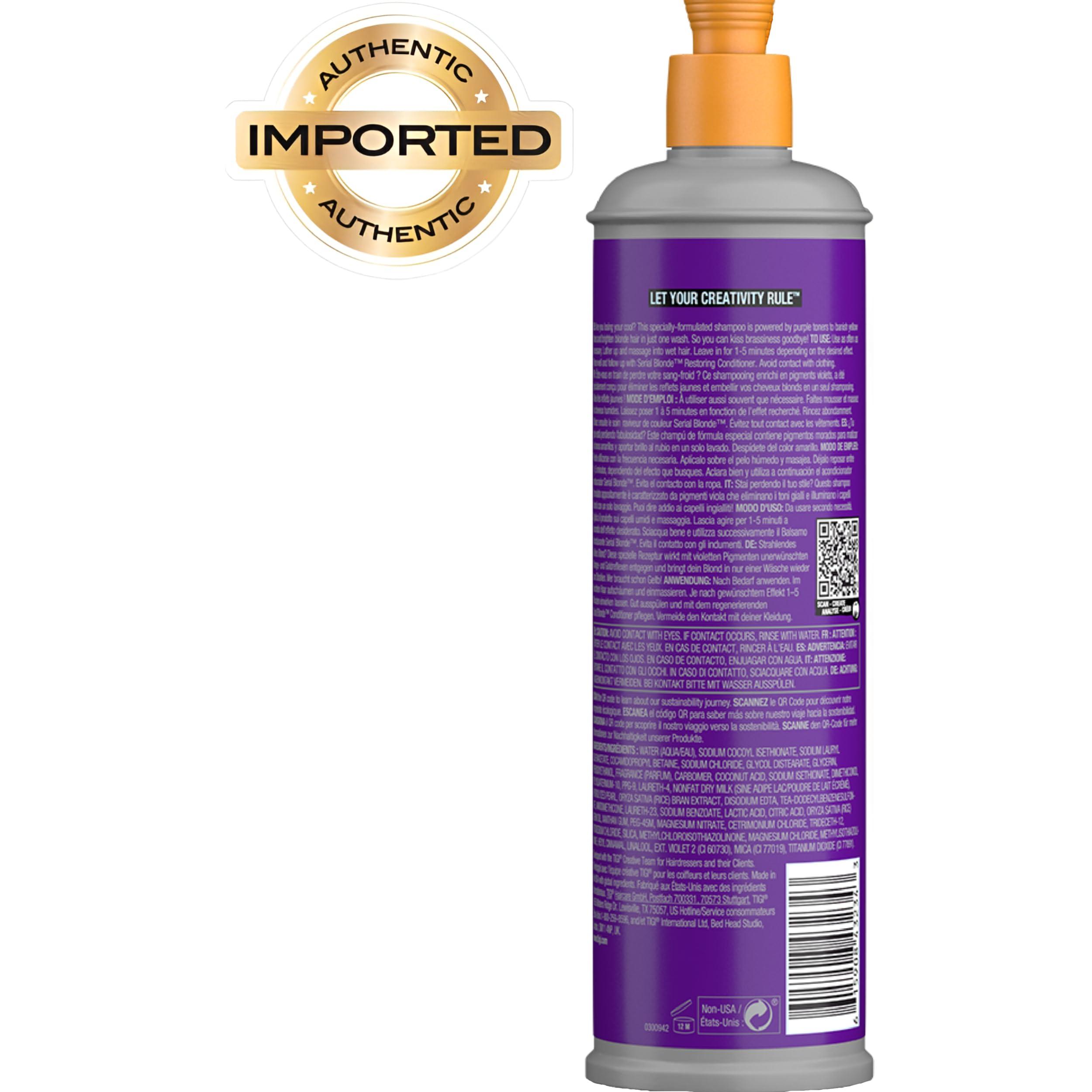 TIGI Bed Head Purple Toning Shampoo for Chemically Treated Hair Serial Blonde Sulfate-Free Shampoo 13.53 fl oz - Image 4
