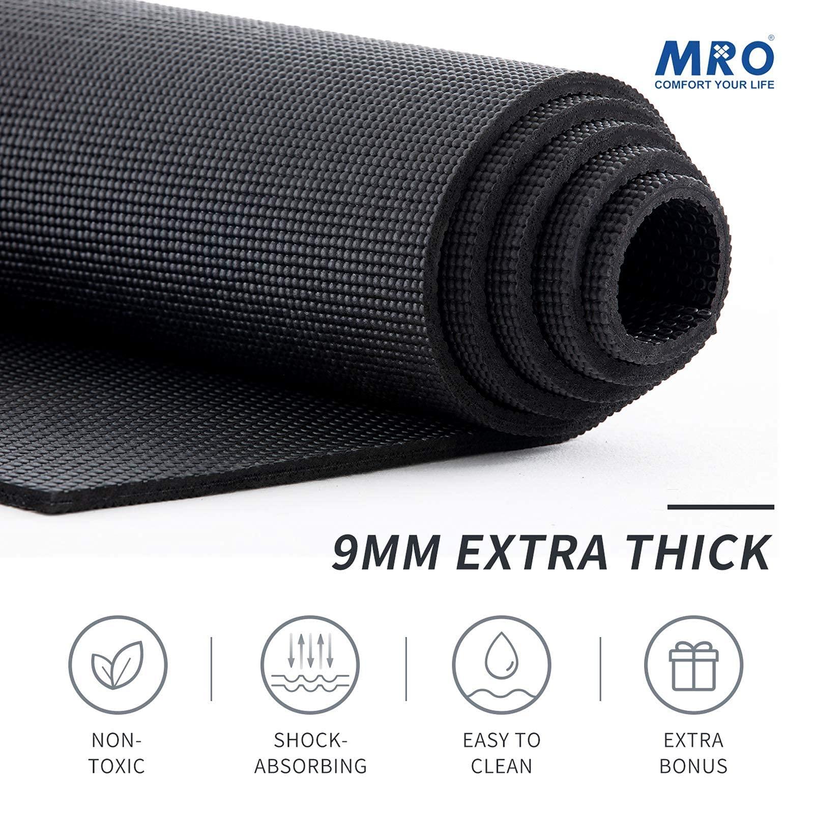 MRO Extra Large Yoga Mat, 12'x6'/9'x6'/7'x5'/6'x4' (9MM) Extra Wide and Thick Exercise Mats for Home Gym Workout, Non-Slip, Soft for Women and Men Fitness, Ideal for Barefoot Yoga, Pilates, stretching - Image 2