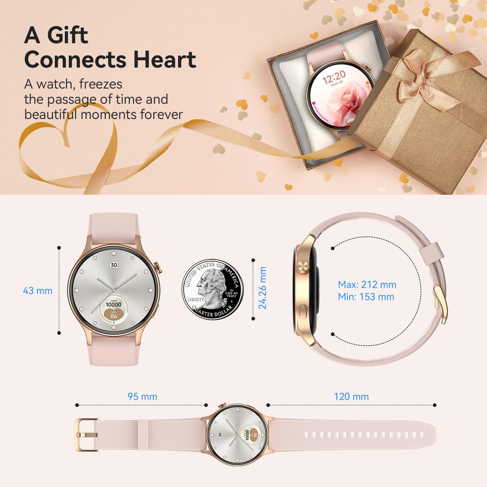 aeac Smart Watch for Women, AMOLED Ultra-Clear Screen Activity Trackers with Heart Rate/Sleep/SpO2 Monitor, Smartwatch for iPhone/Samsung/Android, 110+ Sport Modes Waterproof Fitness Reloj Inteligente - Image 8