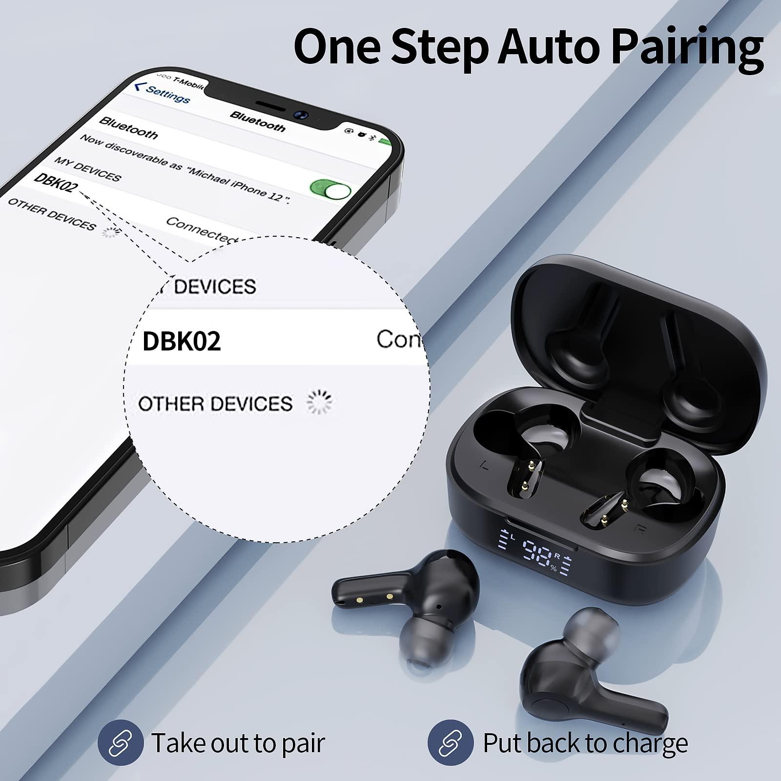 MOZOTER Bluetooth 5.3 Wireless Earbuds,Deep Bass Loud Sound Clear Call Noise Cancelling with 4 Microphones in-Ear Headphones with Wireless Charging Case Compatible for iPhone Android,Workout - Image 4