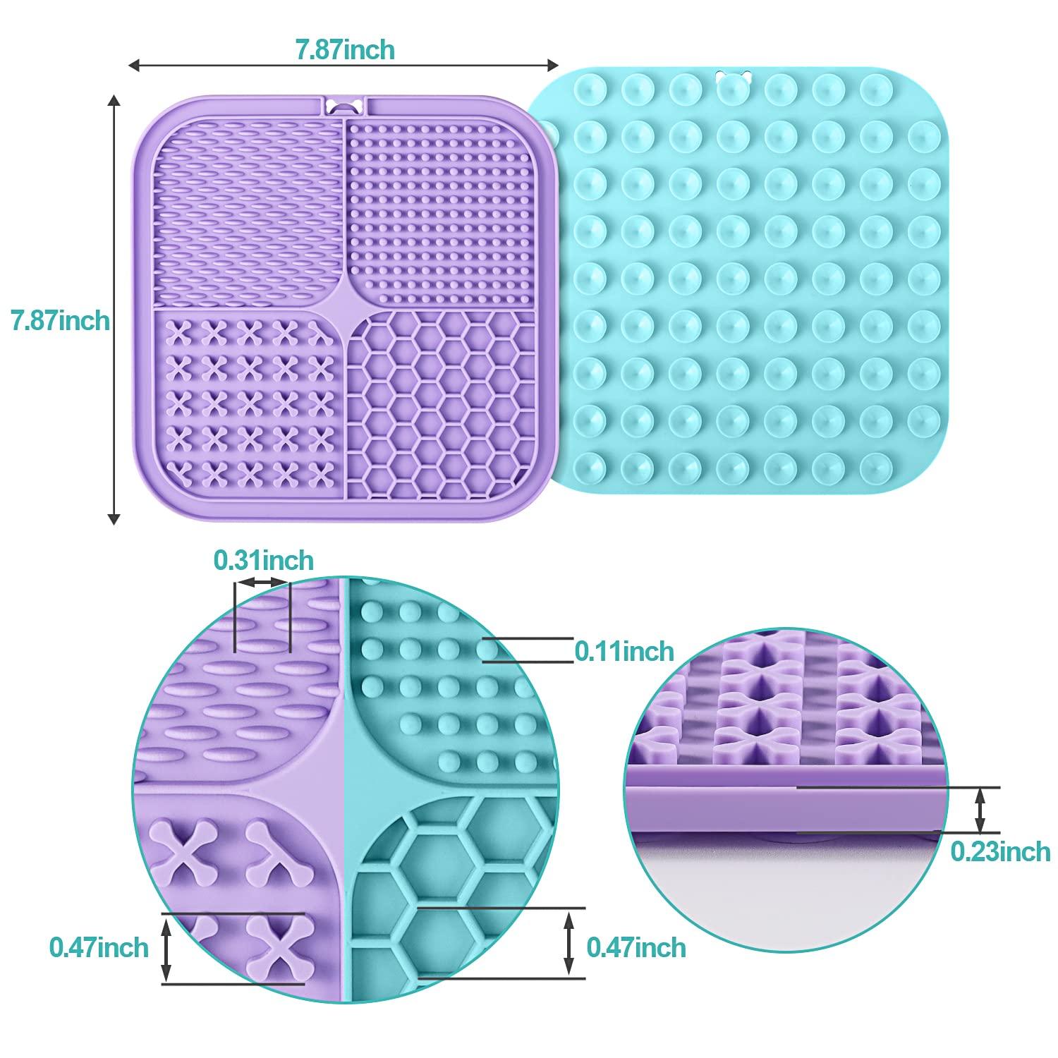 LUKITO Lick Mat for Dogs & Cats 2 Pack with Suction Cups, Dog Lick Mat for Anxiety Relief, Dog Toys to Keep Them Busy, Peanut Butter Licking Pad for Boredom Reducer, Perfect for Bathing Grooming - Image 5