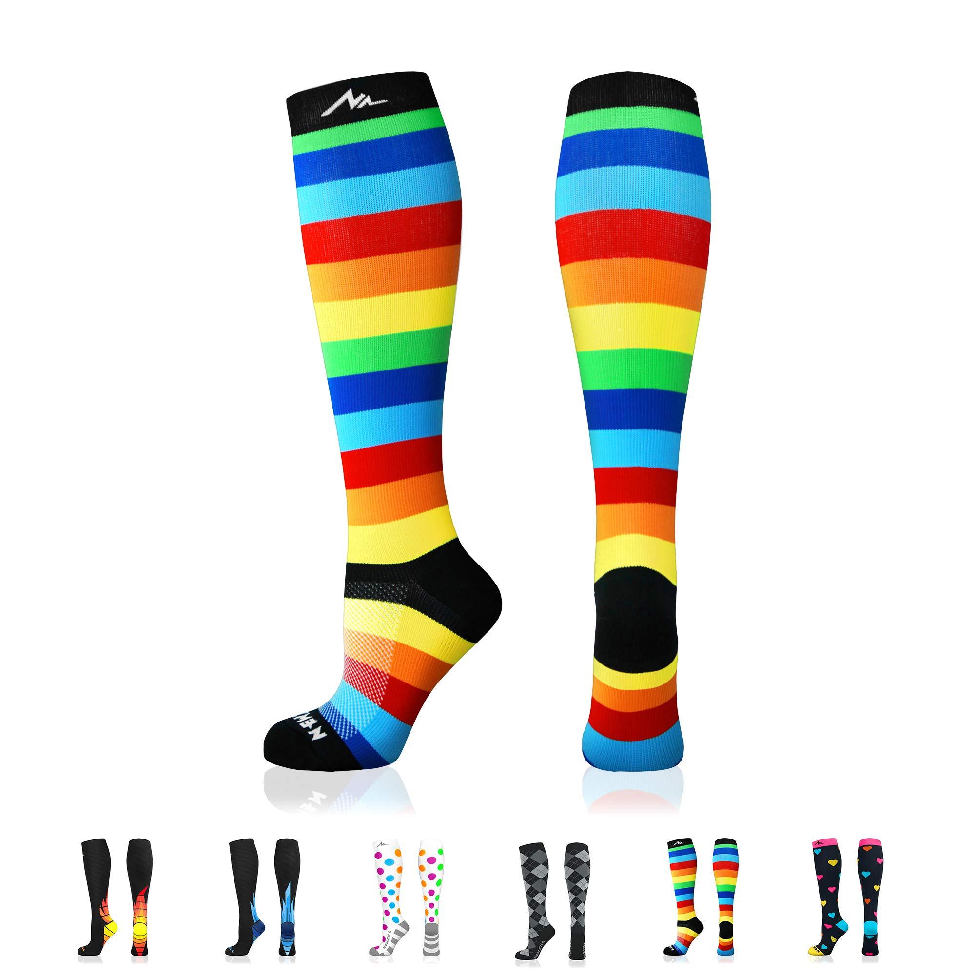 NEWZILL Medical Compression Socks for Women & Men Circulation 20-30 mmHg, Best for Running Athletic Hiking Travel Flight Nurses