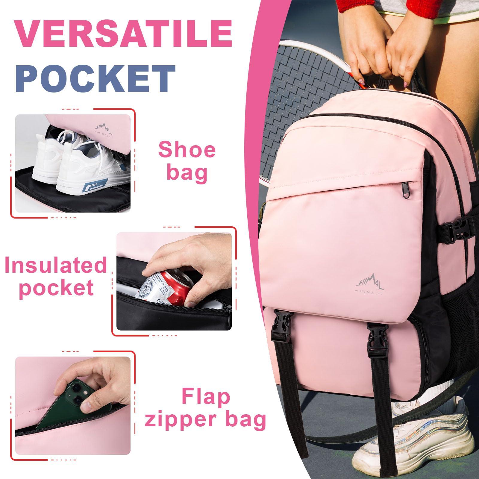 UNIHIMAL Tennis Bag-Tennis Backpack for Women Men 2 Rackets with Separate Shoe Compartment & Insulated Pocket - Image 4