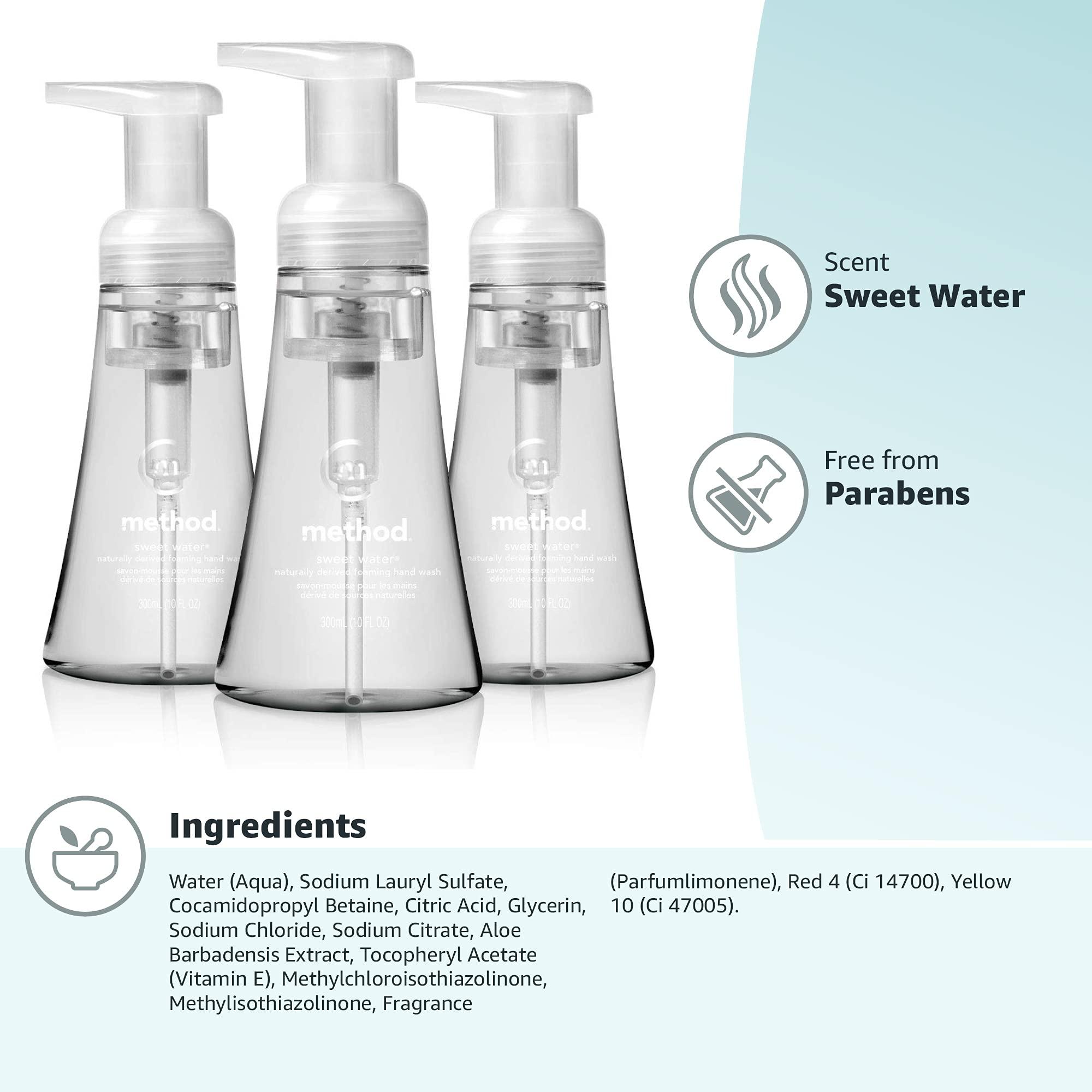 Method Foaming Hand Soap, Sweet Water, Paraben and Phthalate Free, Biodegradable Formula, 10 fl oz (Pack of 3) - Image 8