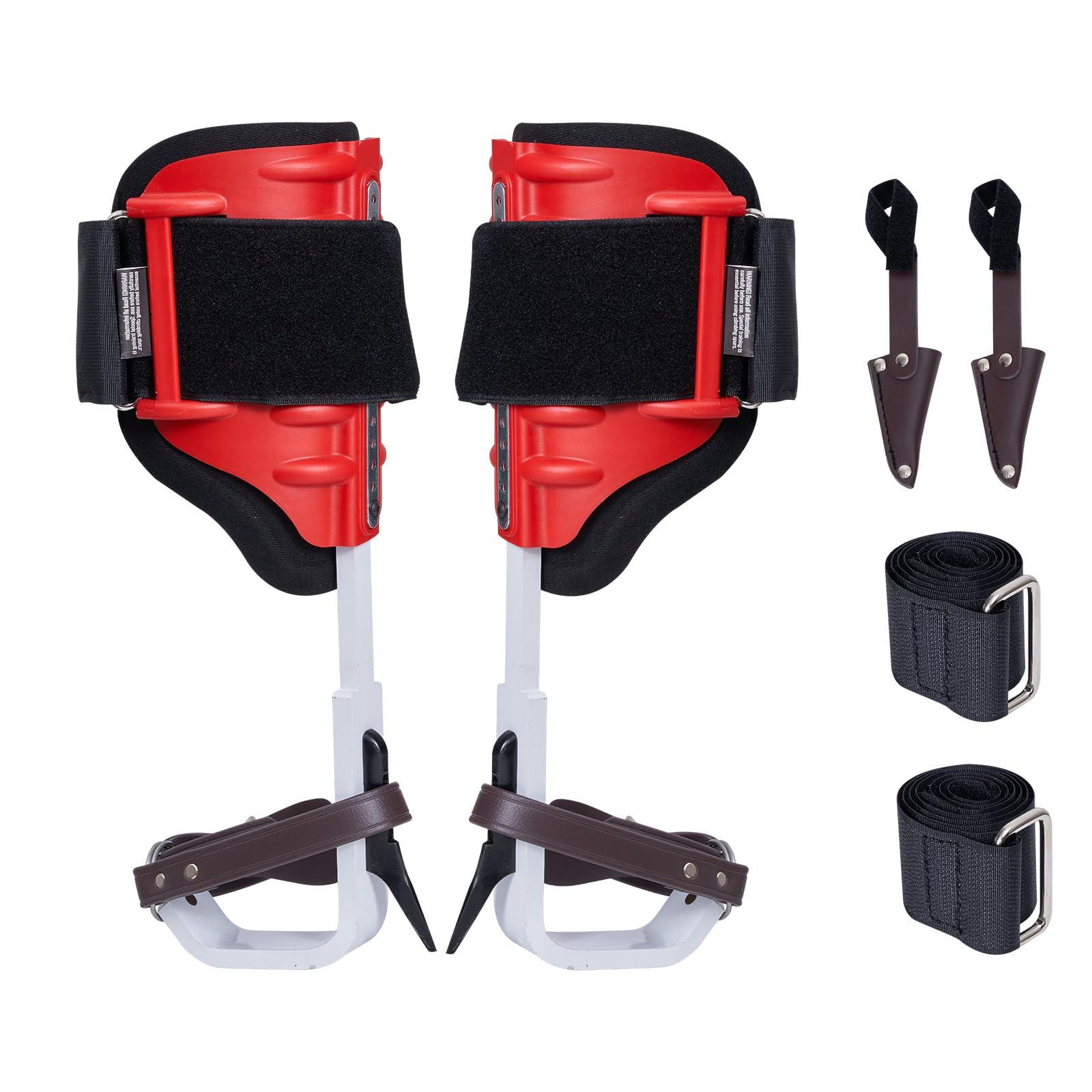 VEVOR Tree Climbing Spikes, 1 Pair Climbing Spurs, 350lbs Load Capacity Tree Climbing Gear with Straps and Spike Protectors, Arborist Equipment for Climbers, Hunting, Fruit Picking