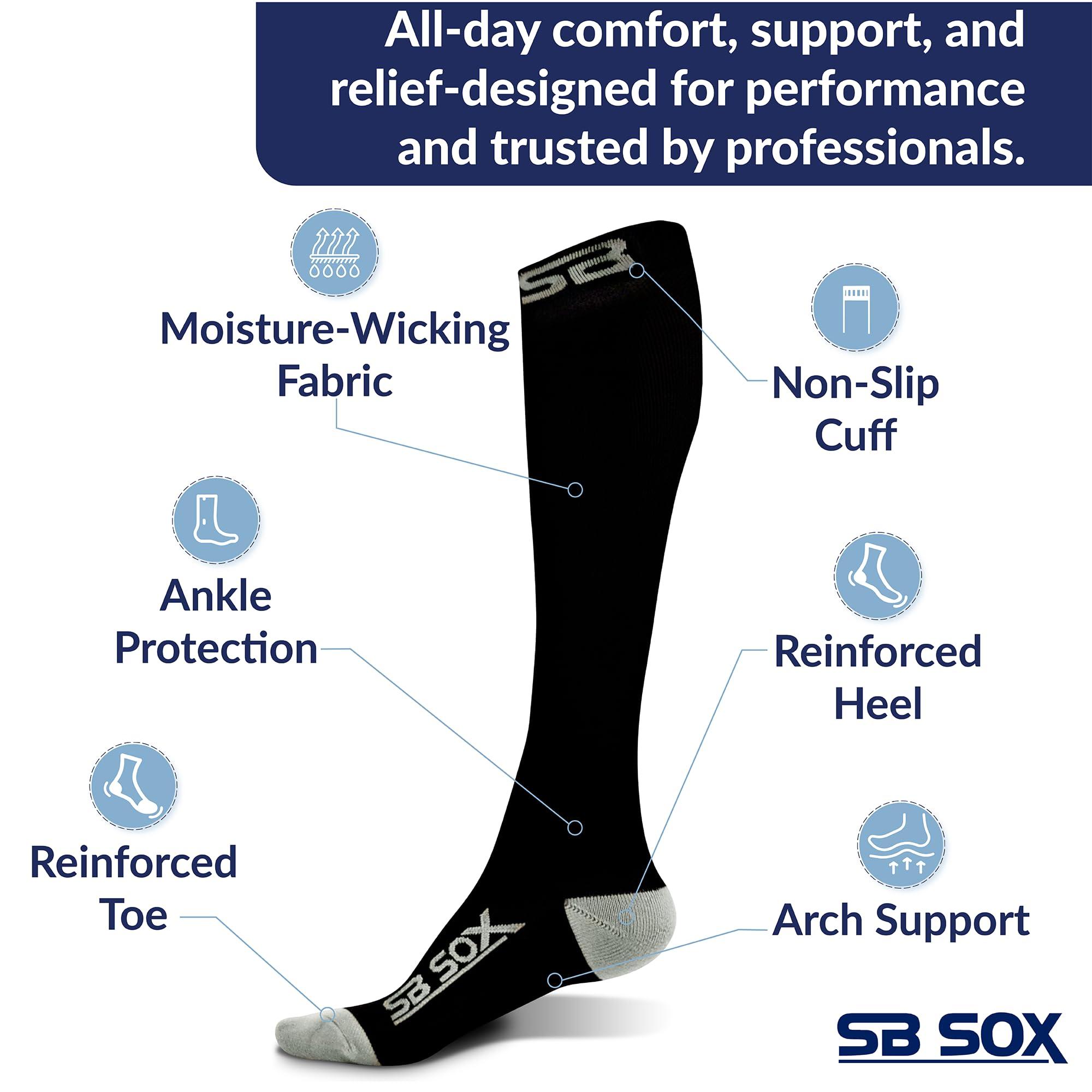 SB SOX Compression Socks for Men & Women (20-30 mmHg) - Best Support Stockings for Travel, Medical, and Sports - Perfect for Everyday Wear - Image 4