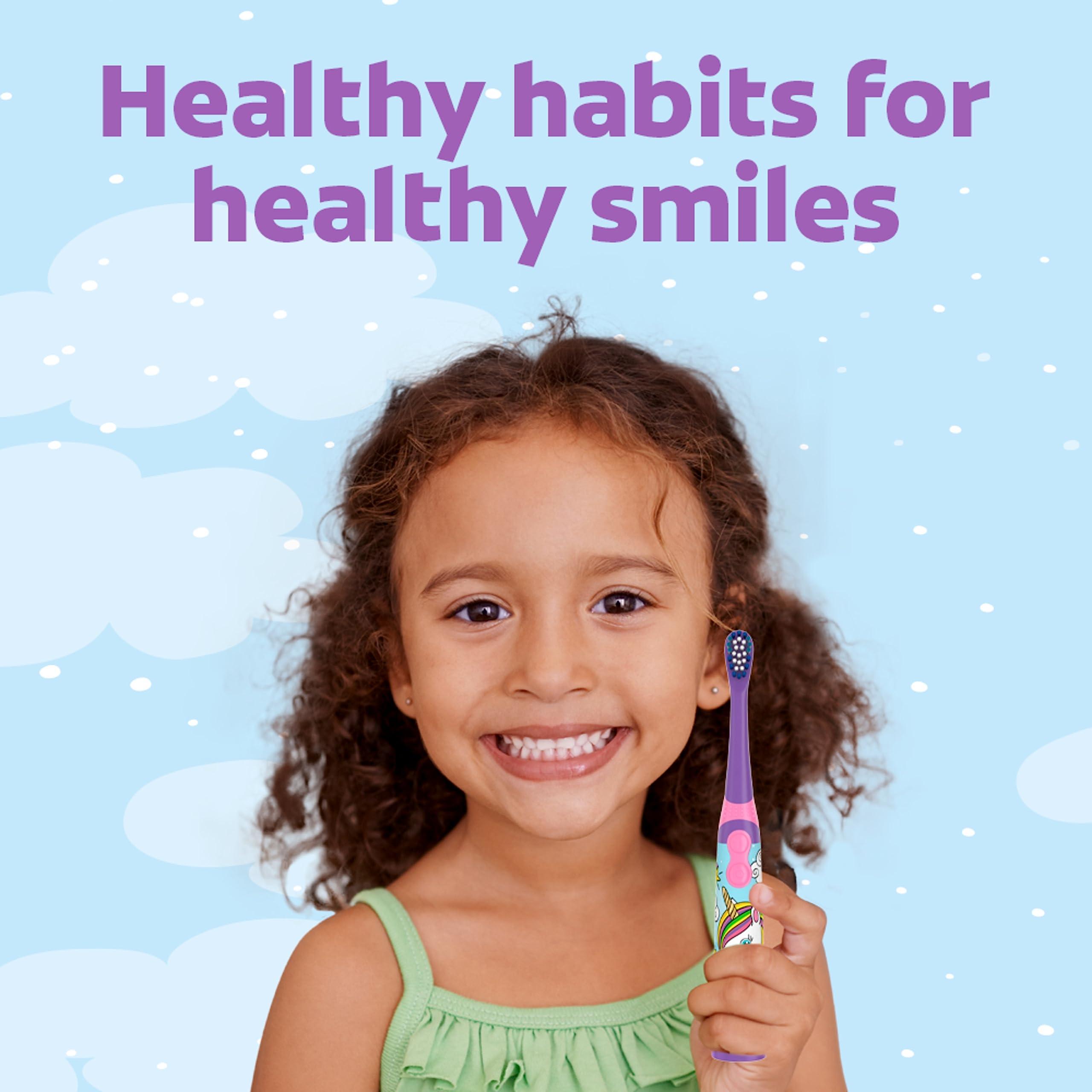 Colgate Kids Battery Powered Toothbrush, Unicorn, Extra Soft Toothbrush, Ages 3 and Up, 1 Pack - Image 7