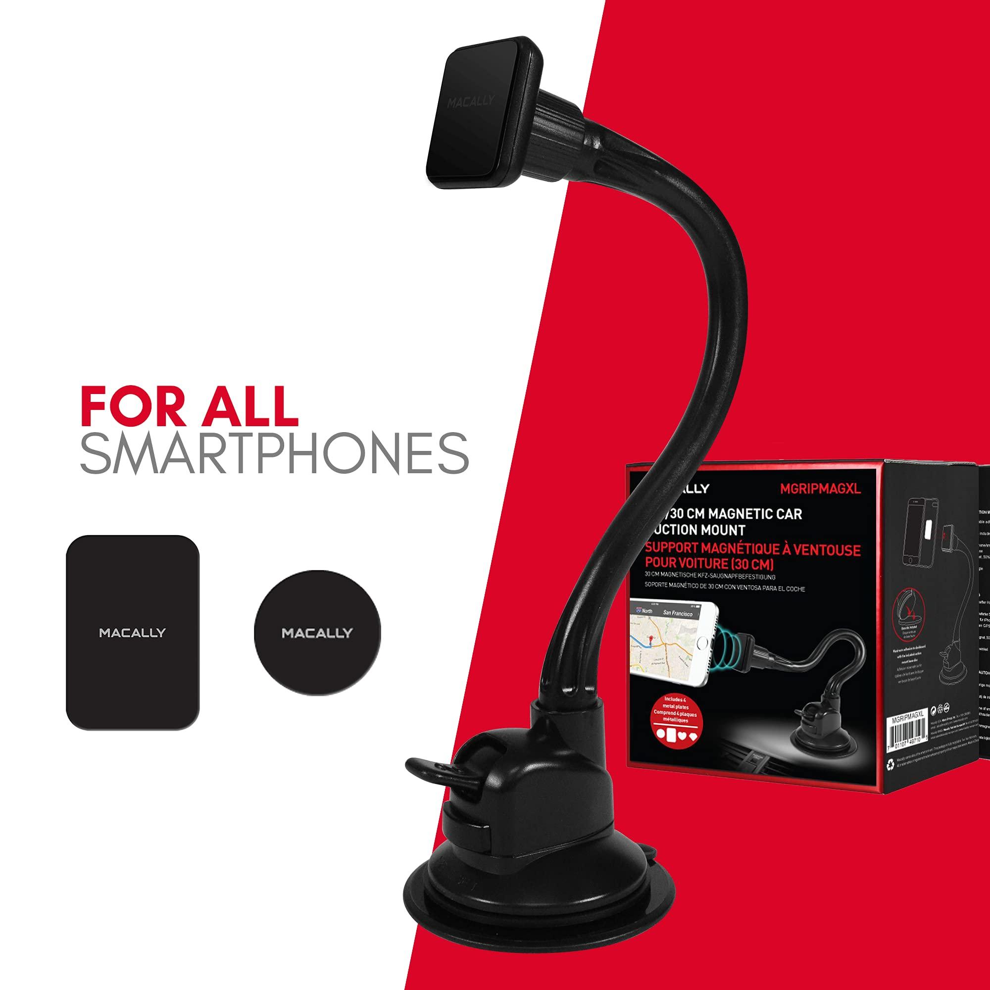 Macally Windshield Phone Mount for Car Magnetic - Suction Cup Window Mount Phone Holder with 8" Long Gooseneck Arm & Super Strong Magnet Mount for Smartphone and iPhone - Image 6