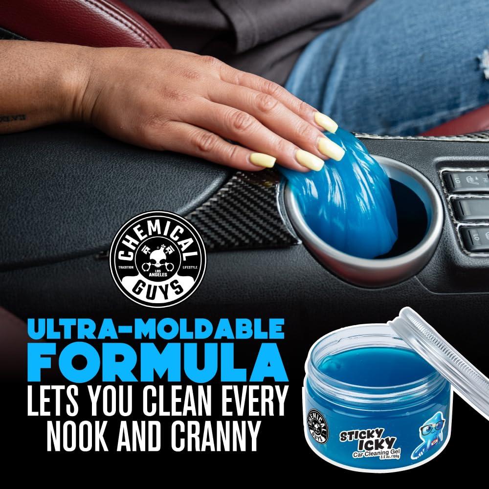 Chemical Guys Sticky Icky Car Cleaning Gel, Green Apple Scent - Detailing Gel for Vents, Keyboards, and More, 100g, 4 Pack - Image 3