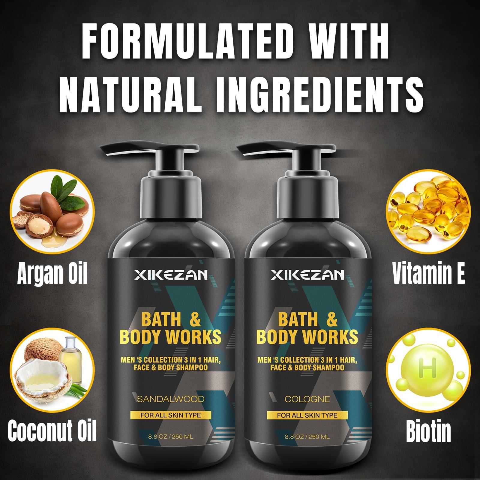 Gifts for Men,Mens Body Wash Gift Set Cleansing & Hydrating Skin w/Face Wash,Deodorant,Sandalwood & Cologne 3 in 1 Hair,Face & Body Wash,Mens Stocking Stuffers Christmas Gifts for Men Him Dad Husband - Image 5
