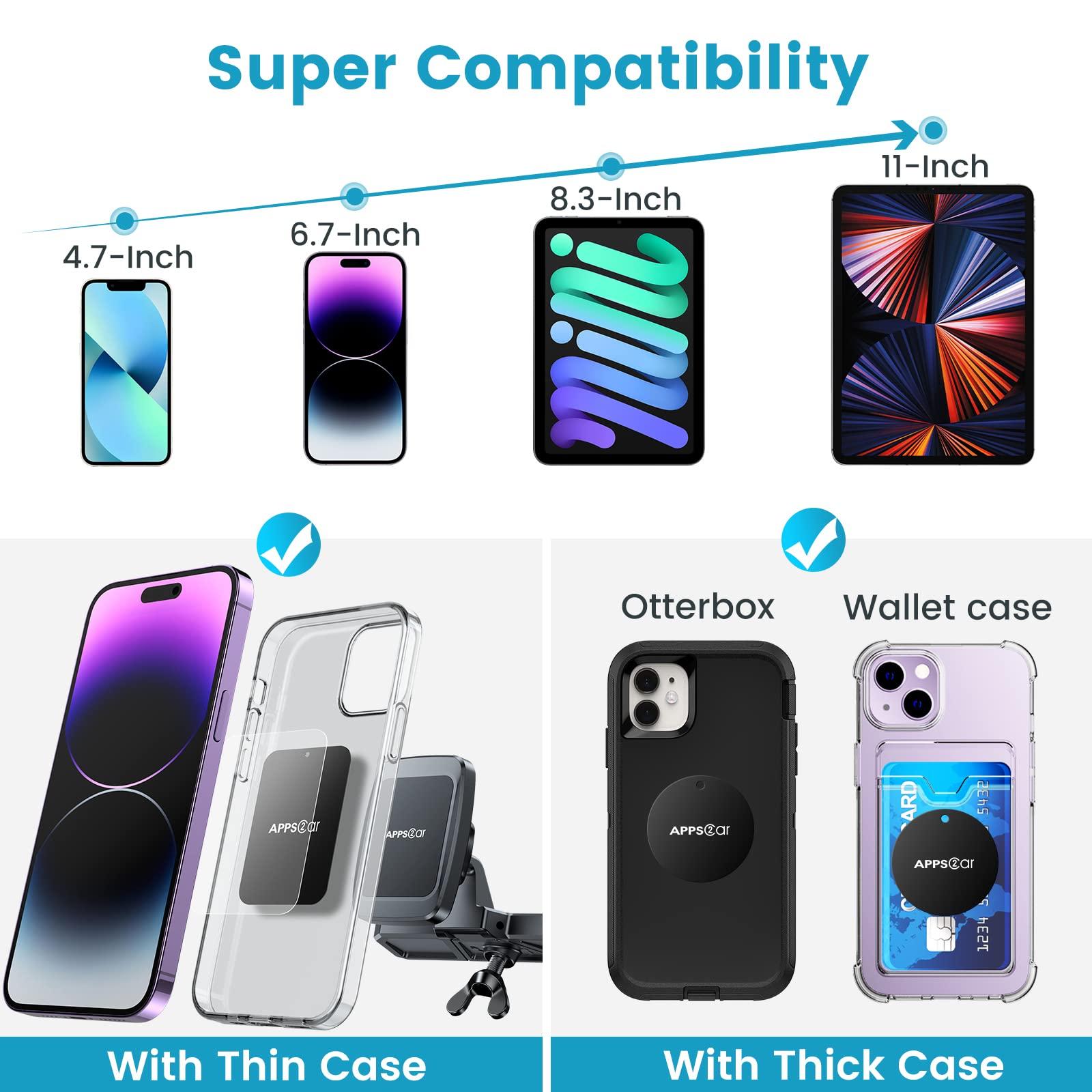 APPS2Car Magnetic CD Phone Holder for Car, Anti Shake Magnet CD Slot Phone Mount, Car Truck Accessories, Compatible with iPhone, Samsung & All Cellphones, for Smartphone Mobile - Image 3
