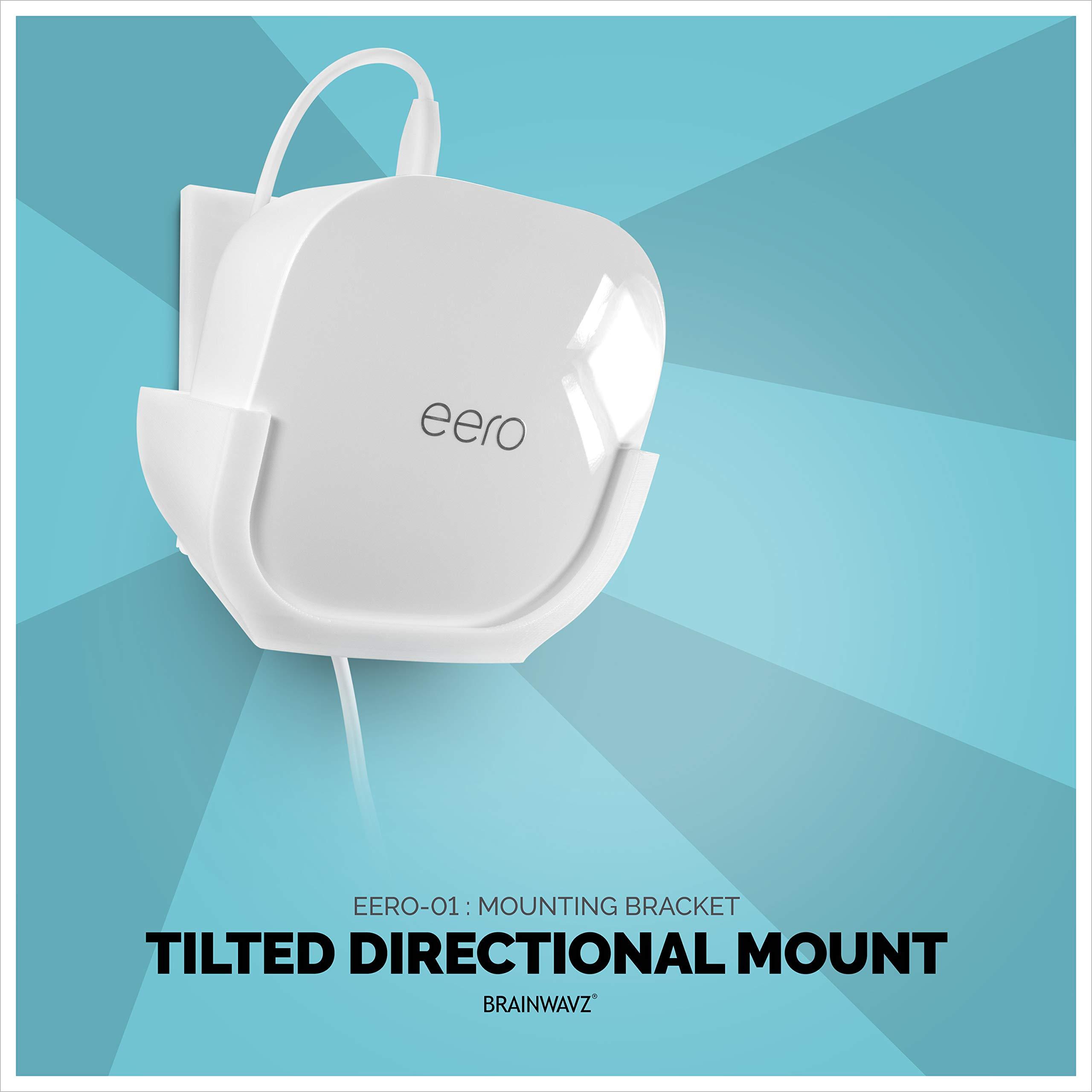 Screwless Wall Mount for Eero Mesh WiFi Holder, Tilted for Max Reception, Custom Design (NOT Compatible with Eero 6/Pro 6/Beacon), Strong VHB Adhesive, No Tools, No Mess, White by Brainwavz - Image 4
