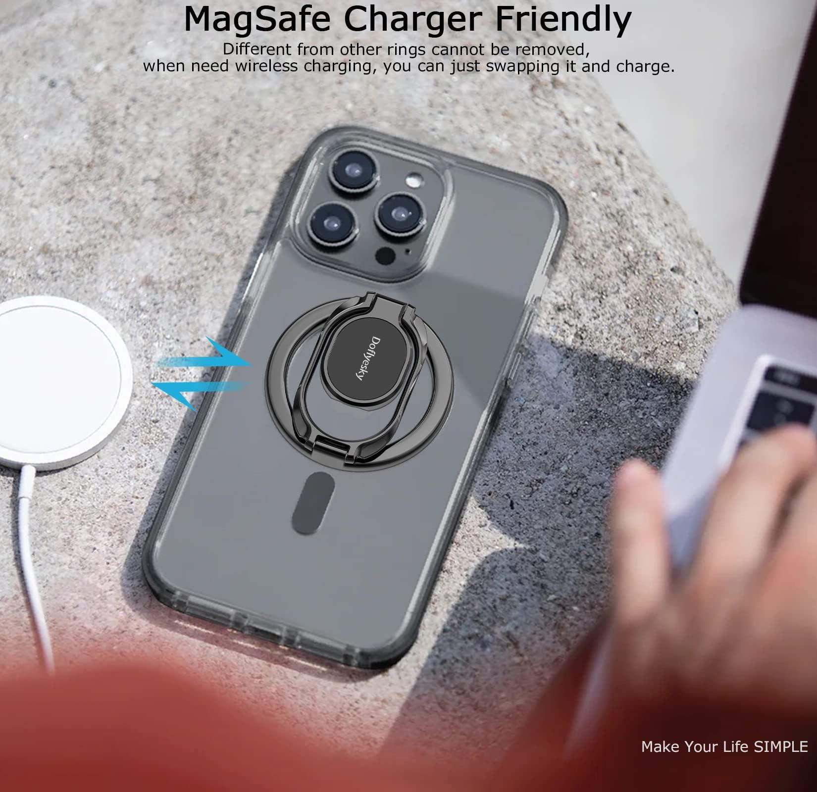 Doflyesky Magnetic Phone Ring Holder with Magsafe, Double Adjustable Gym Finger Ring Grip, Removable Phone Grip, for iPhone, iPad and Smartphones, Compatible with Magnetic Car Mount (Colorful) - Image 9
