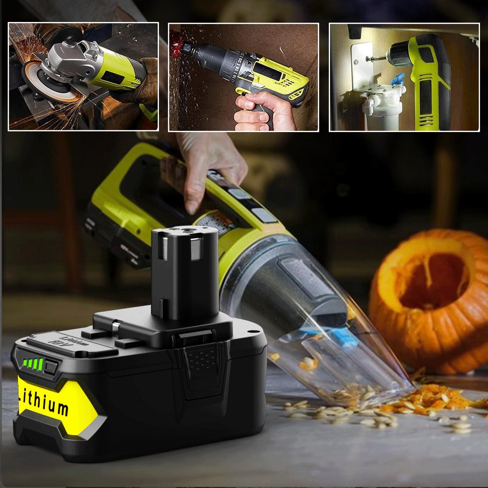 2Pack P108 18V 6.5A Replacement Ryobi 18V Batteries and Charger Kit, for ONE+ 18-Volt Lithium Battery P104 P105 P102 P103 P107 P108, with a P117 P118 Fast Charger for Ryobi Battery - Image 4