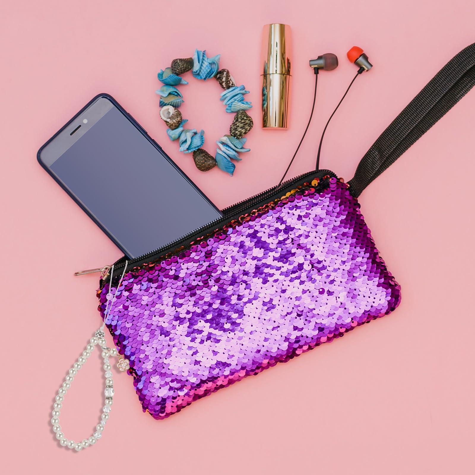 Ecally 3 Pcs Phone Wrist Strap Beaded Pearl Butterfly Cell Phone Charm Strap Cute Flower Y2k Lanyard for Camera Keychain Wallet Pendant Decor - Image 6