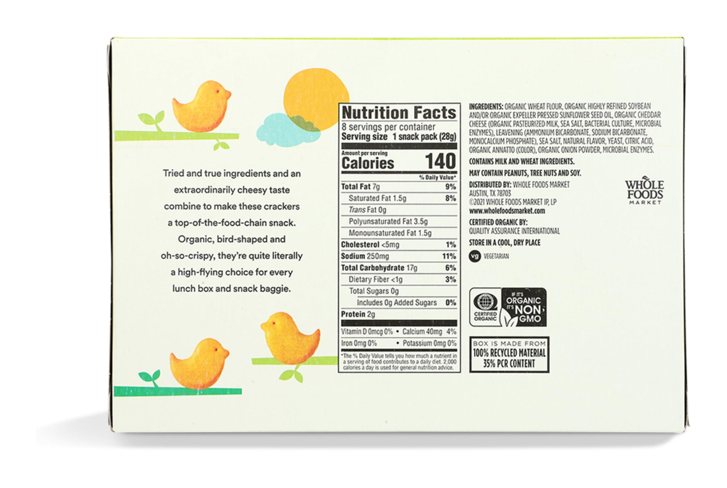 365 by Whole Foods Market, Organic Cheddar Chicks Crackers, 8 Pack - Image 2