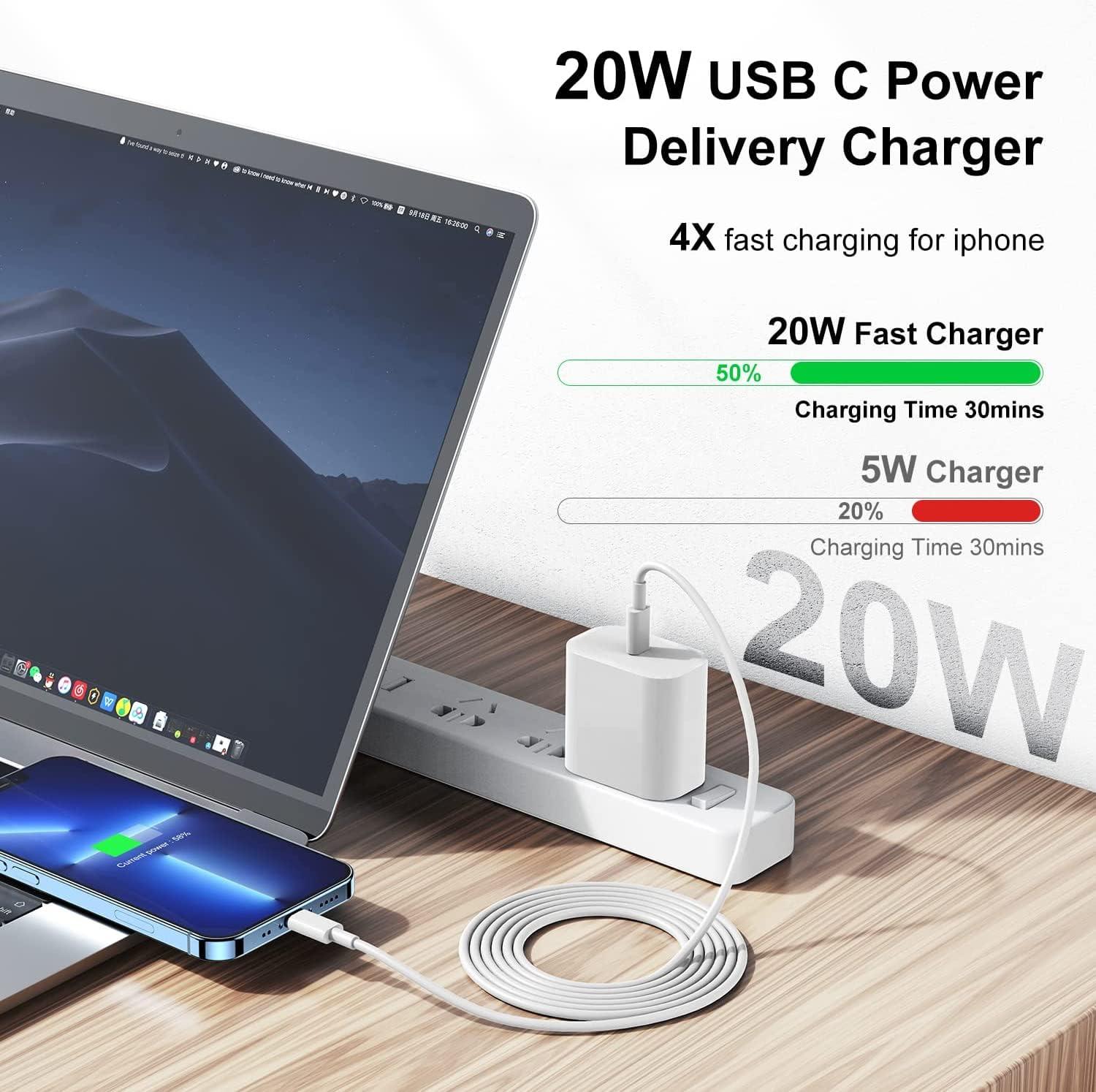 iPhone Charger Fast Charging,10 FT iPhone Charger [MFi Certified] 2Pack Long Charging Cable with 20W USB C Charger Block with USBC to Lightning Cable Compatible with iPhone 14 13 12 11 Pro Max Xr X 8 - Image 2