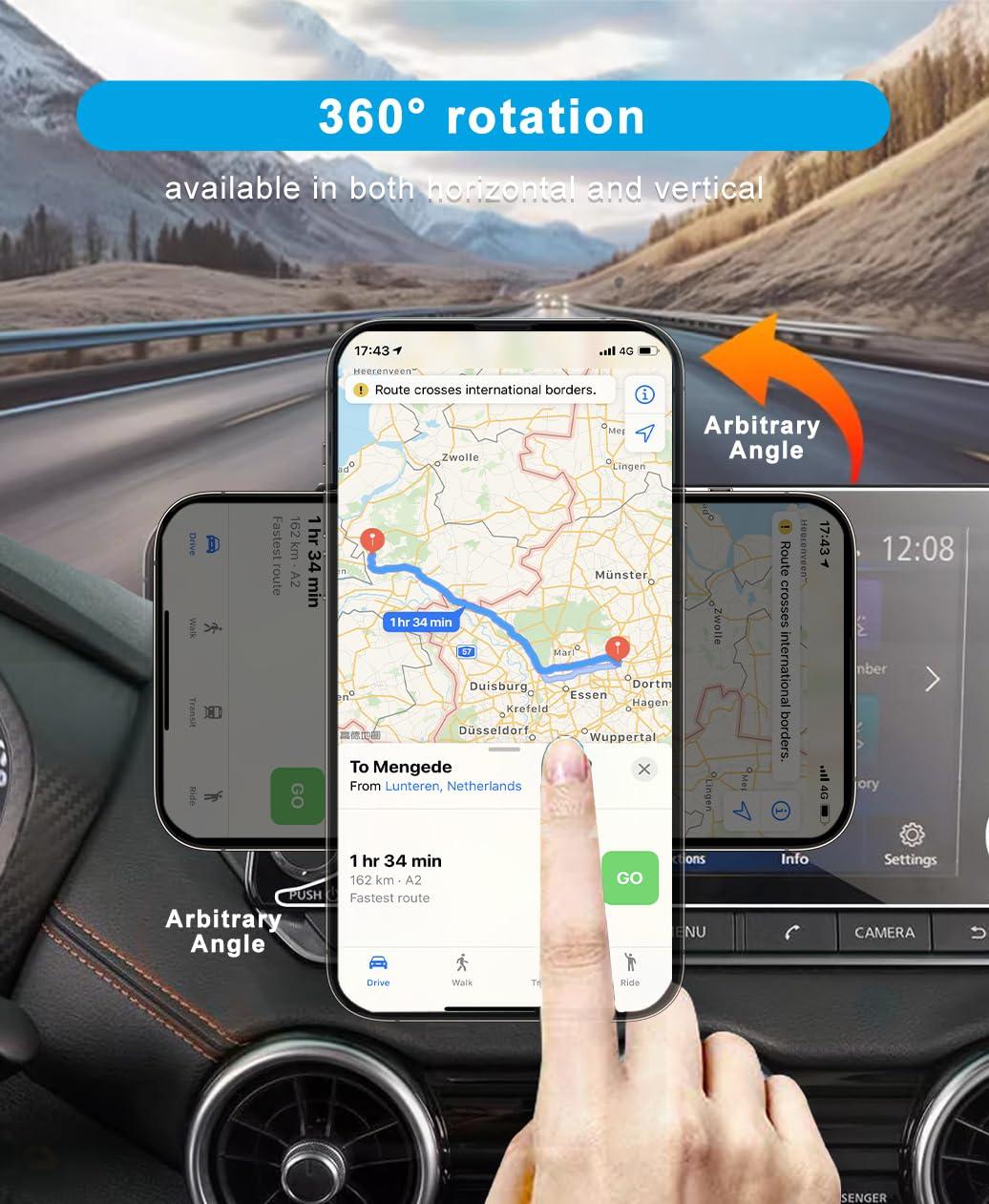 KEPHTH Car Phone Holder Accessories for Nissan Altima SR SV 2019-2024 2025/Sentra SR SV 2020-2024 2025/Rogue S SV 2021-2024 2025 Dash Mount Cell Phone Holder for Most Smartphones(for 8inch Screen) - Image 4