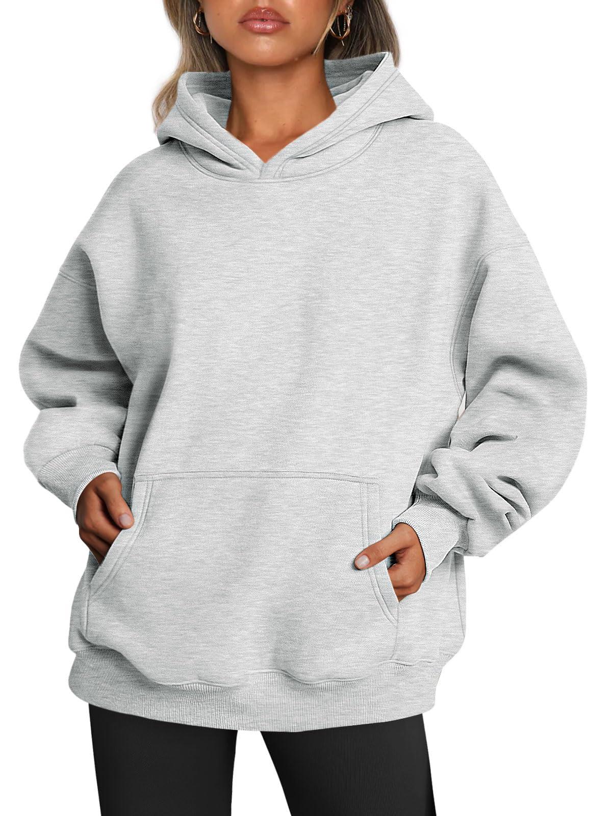 Trendy Queen Womens Oversized Hoodies Fleece Sweatshirts Sweaters Spring Outfits 2025 Pullover Fall Winter Clothes