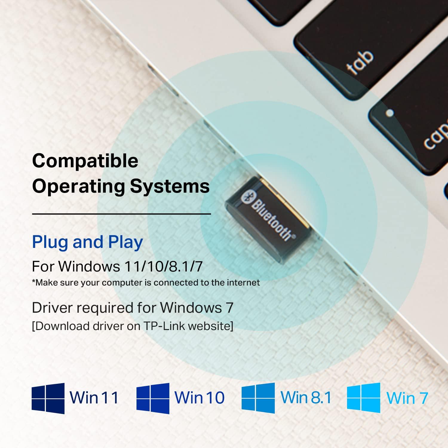 TP-Link USB Bluetooth Adapter for PC, Bluetooth 5.0/5.3 Dongle Receiver, Plug and Play, Nano Design, EDR & BLE, Supports Windows 11/10/8.1/7 for Desktop, Laptop, PS5/PS4/Xbox Controller (UB500) - Image 3