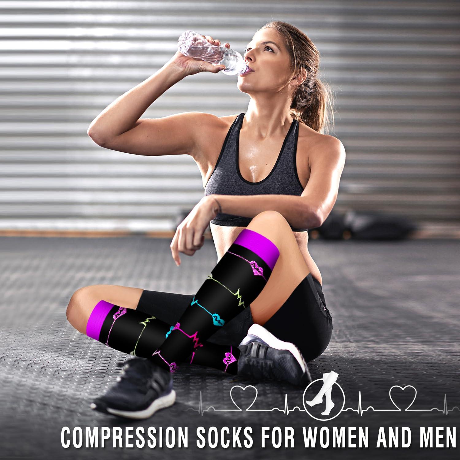 Bluemaple 6 Pack Copper Compression Socks for Women and Men Circulation-Best Support for Medical, Running,Nursing,Athletic - Image 2