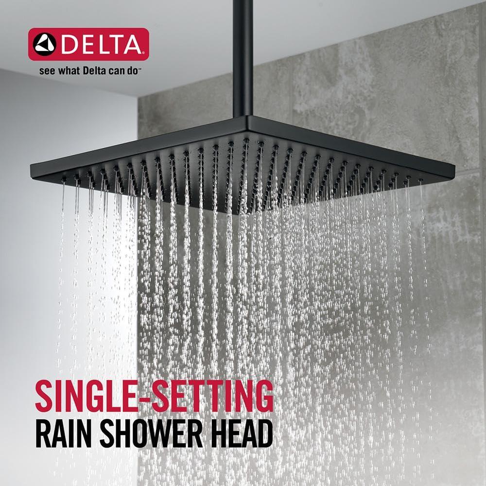 Delta 52159-BL25 Single-Setting Metal Raincan Head, Without Shower Arm, Matte Black - Image 4