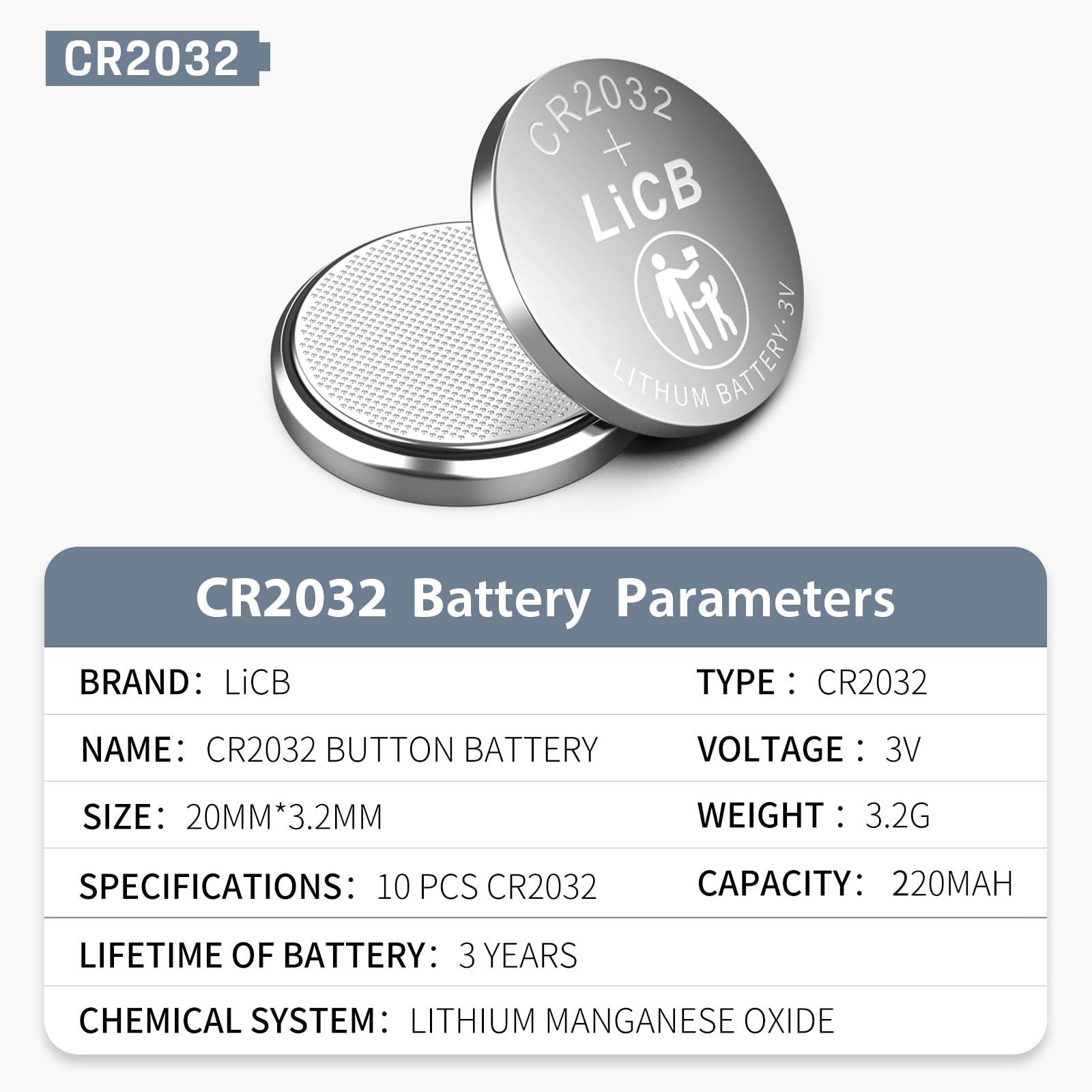 LiCB CR2032 3V Lithium Battery(10-Pack) - Image 2
