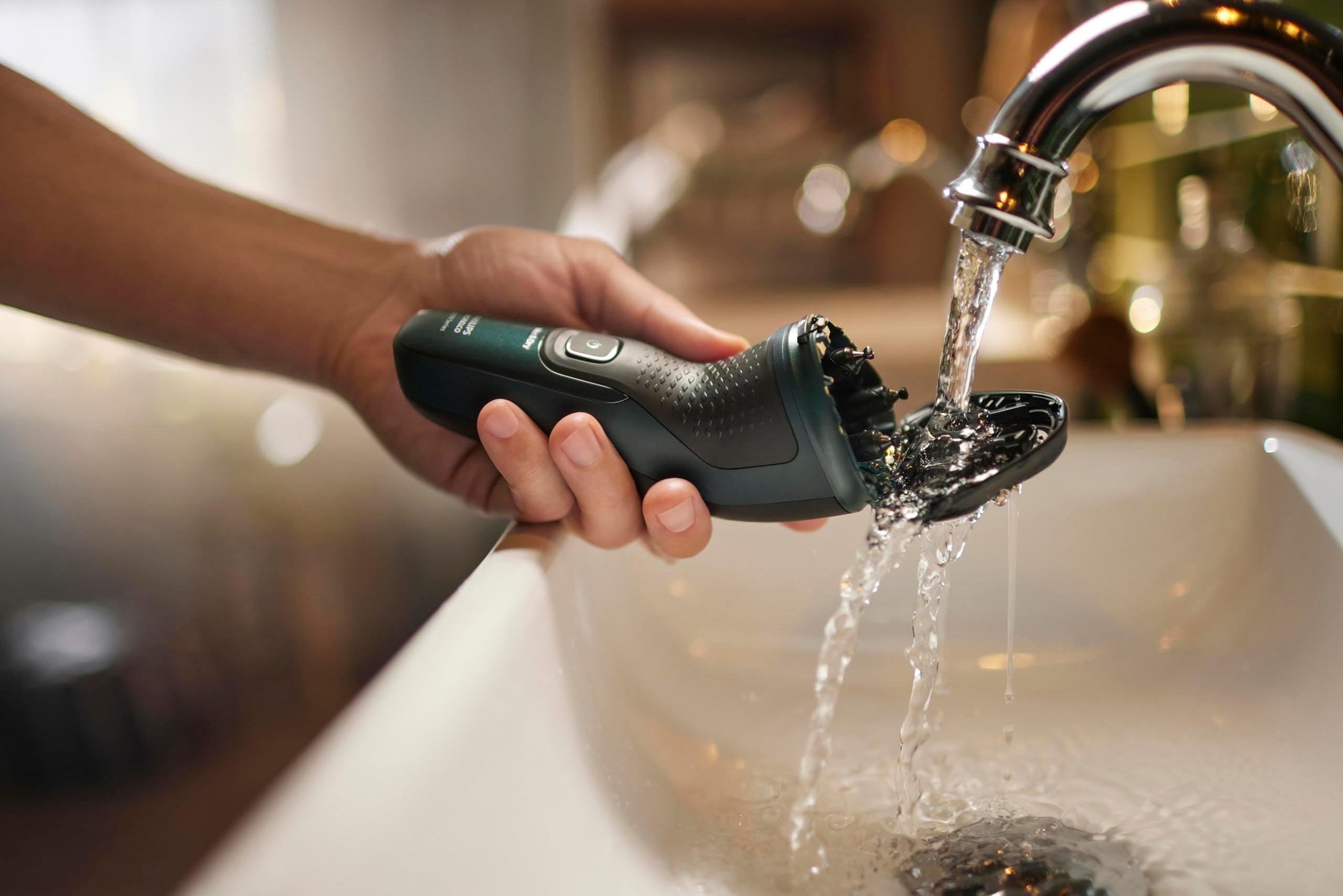 Philips Norelco Shaver 2600 Series, Wet and Dry Electric Shaver, Pop-up Trimmer, P-Cap, Travel Pouch, Dark Forest Green, Model X3052/91 - Image 9