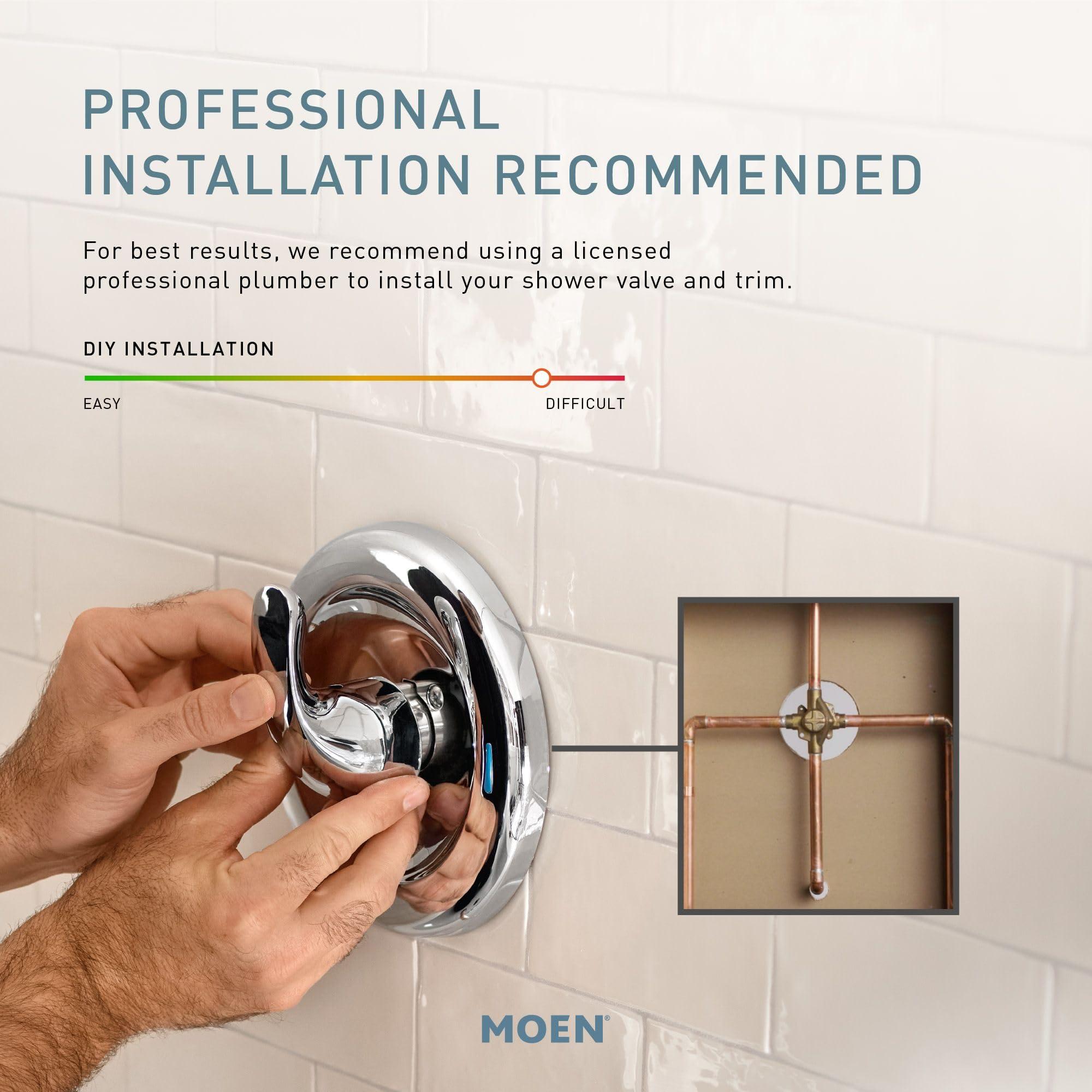 Moen Conway Spot Resist Brushed Nickel Bathroom Shower Trim Kit with Square Showerhead, Handle, Tub Spout, and Posi-Temp Valve Included, 82922SRN - Image 2