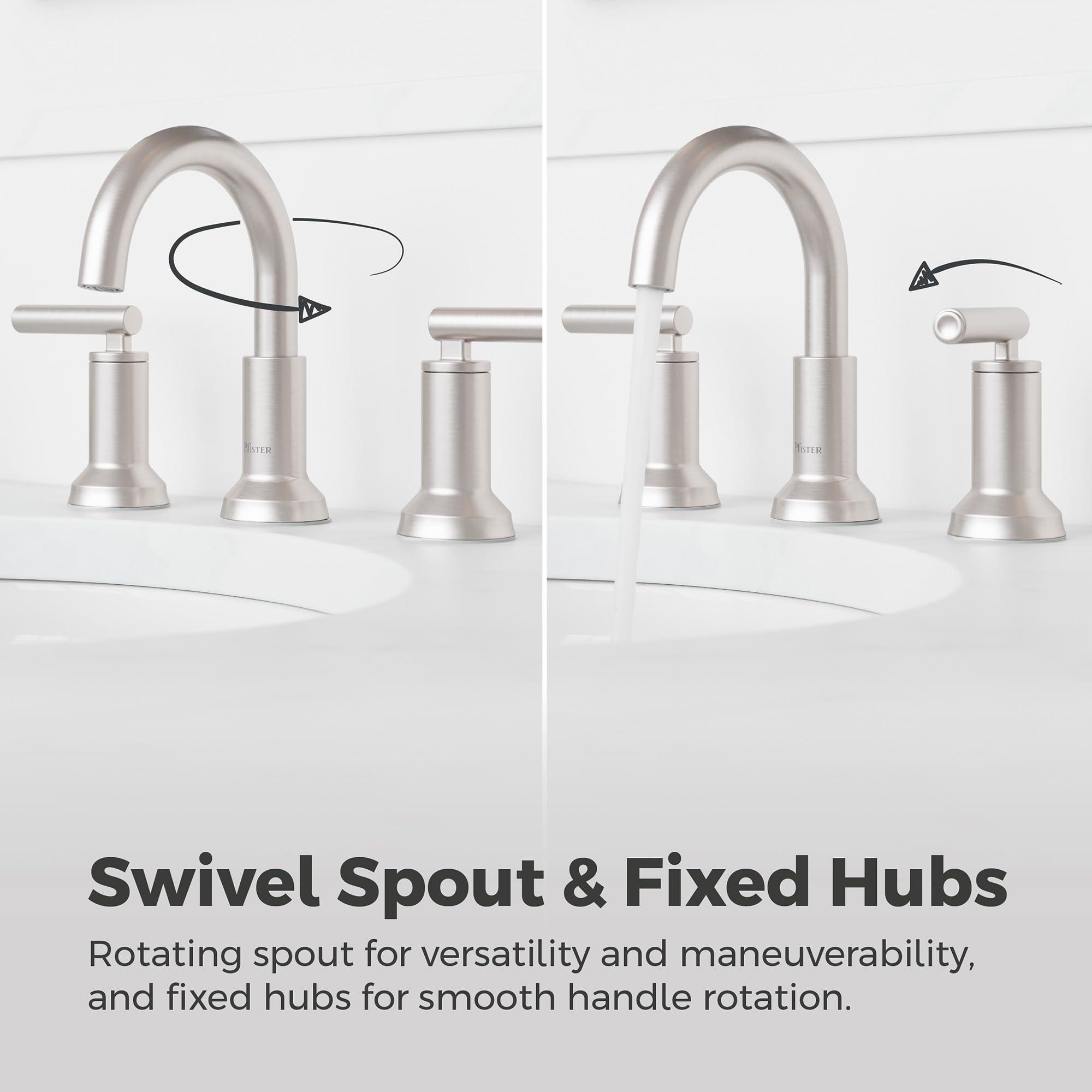 Pfister Capistrano Bathroom Sink Faucet, 8-Inch Widespread, 2-Handle, 3-Hole, Spot Defense Brushed Nickel Finish, LF049CSOGS - Image 6