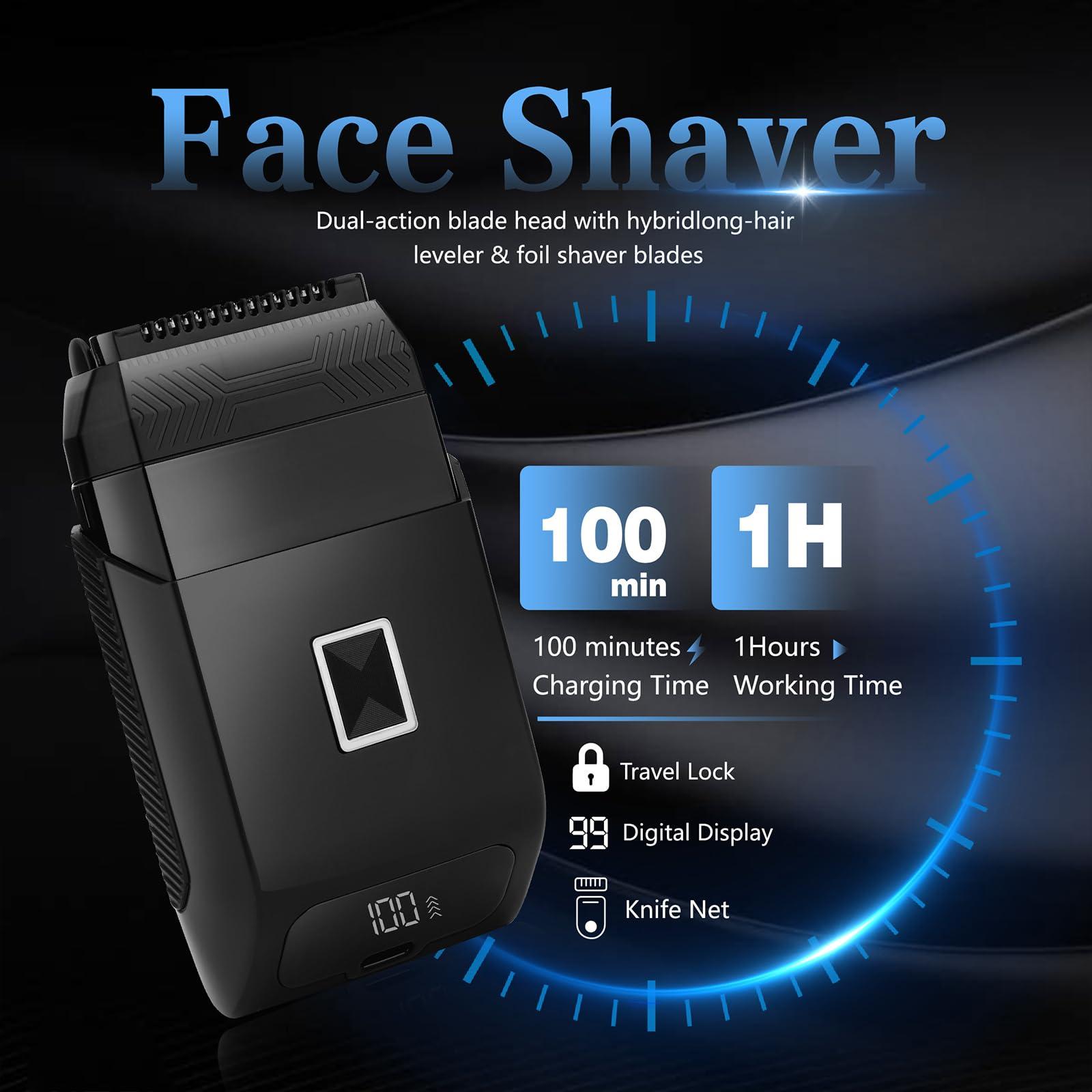 Soonsell Manscape Beard Trimmer for Men,Ball Shaver,Nose Hair Clippers,Electric Razor,Hair Clippers for Men,4 IN1 Men's Grooming Kit,LED Display,Waterproof,Wet/Dry Trimmer - Image 4