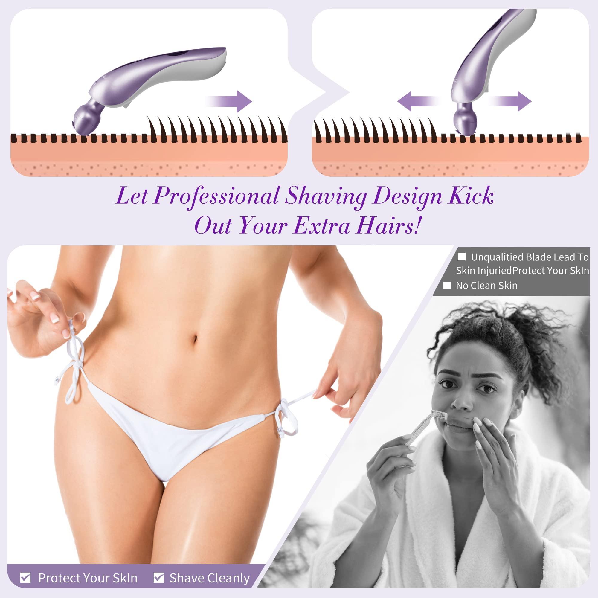 Electric Shaver for Women Electric Razor for Womens Bikini Legs Underarm Public Hairs Rechargeable Trimmer with Detachable Head Cordless Wet Dry Use - Image 3