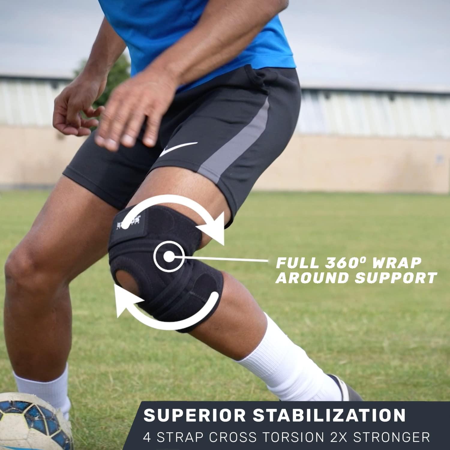 EXOUS BODYGEAR Knee Brace Meniscus Tear Support For Arthritis Acl, Mcl Pain Patented 4-way Adjustable Wraparound Strap Dual Side Stabilizer For Patella Stability Size [medium] - Image 4